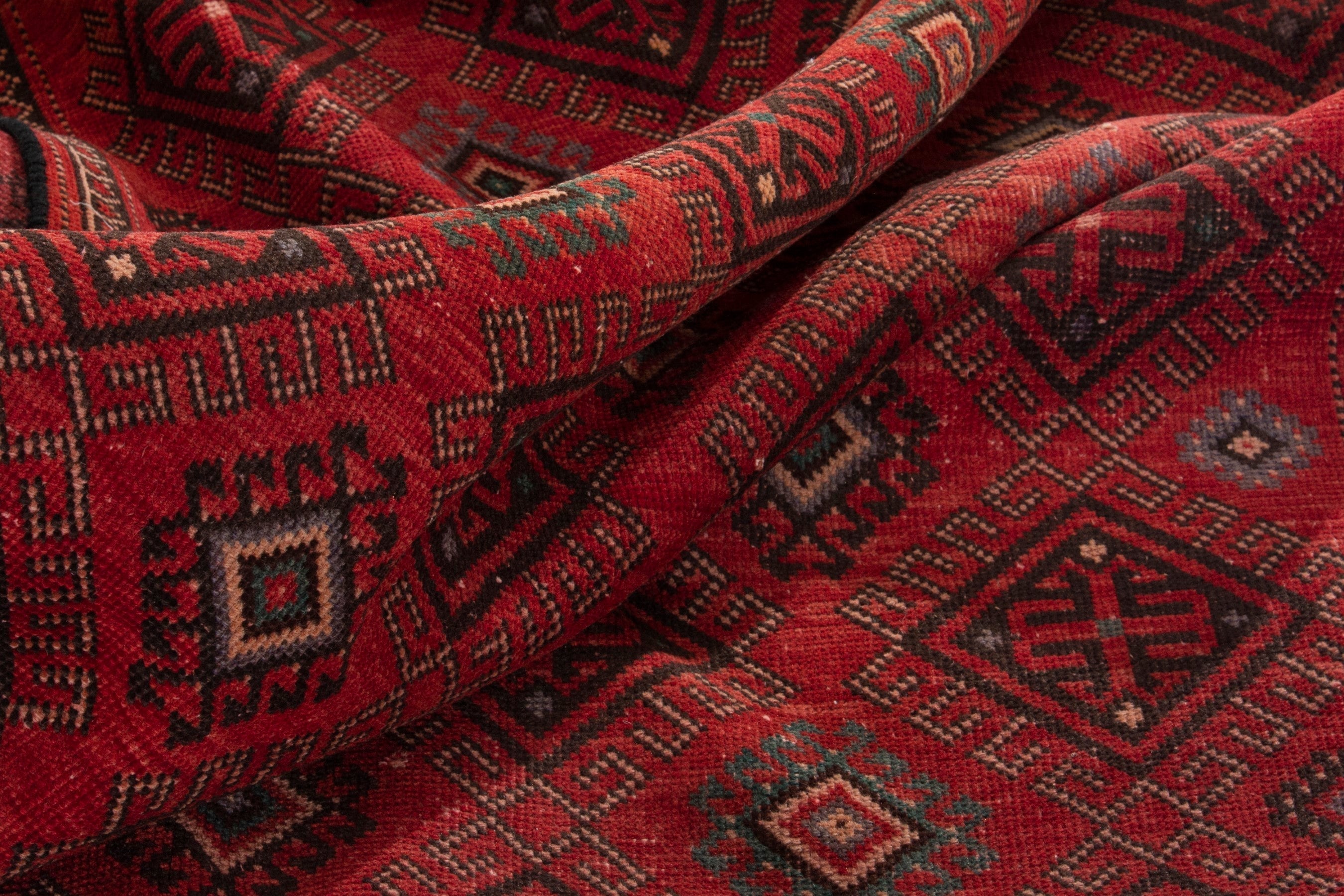 Persian Ghoochan runner rug in deep red and burgundy, view 15 of 17