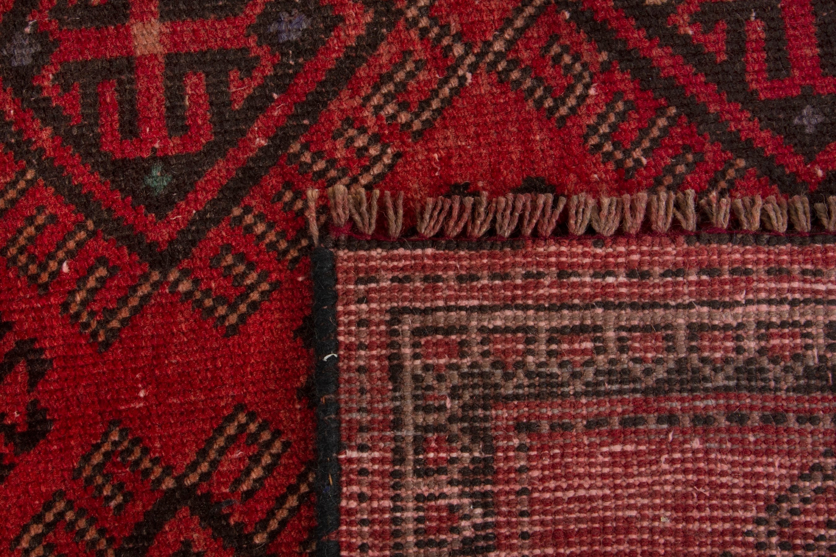 Persian Ghoochan runner rug in deep red and burgundy, view 17 of 17