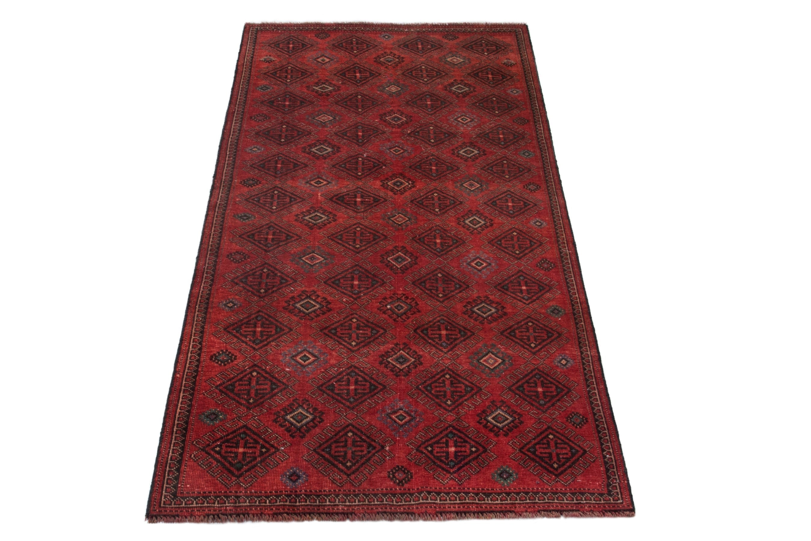 Persian Ghoochan runner rug in deep red and burgundy, view 2 of 17