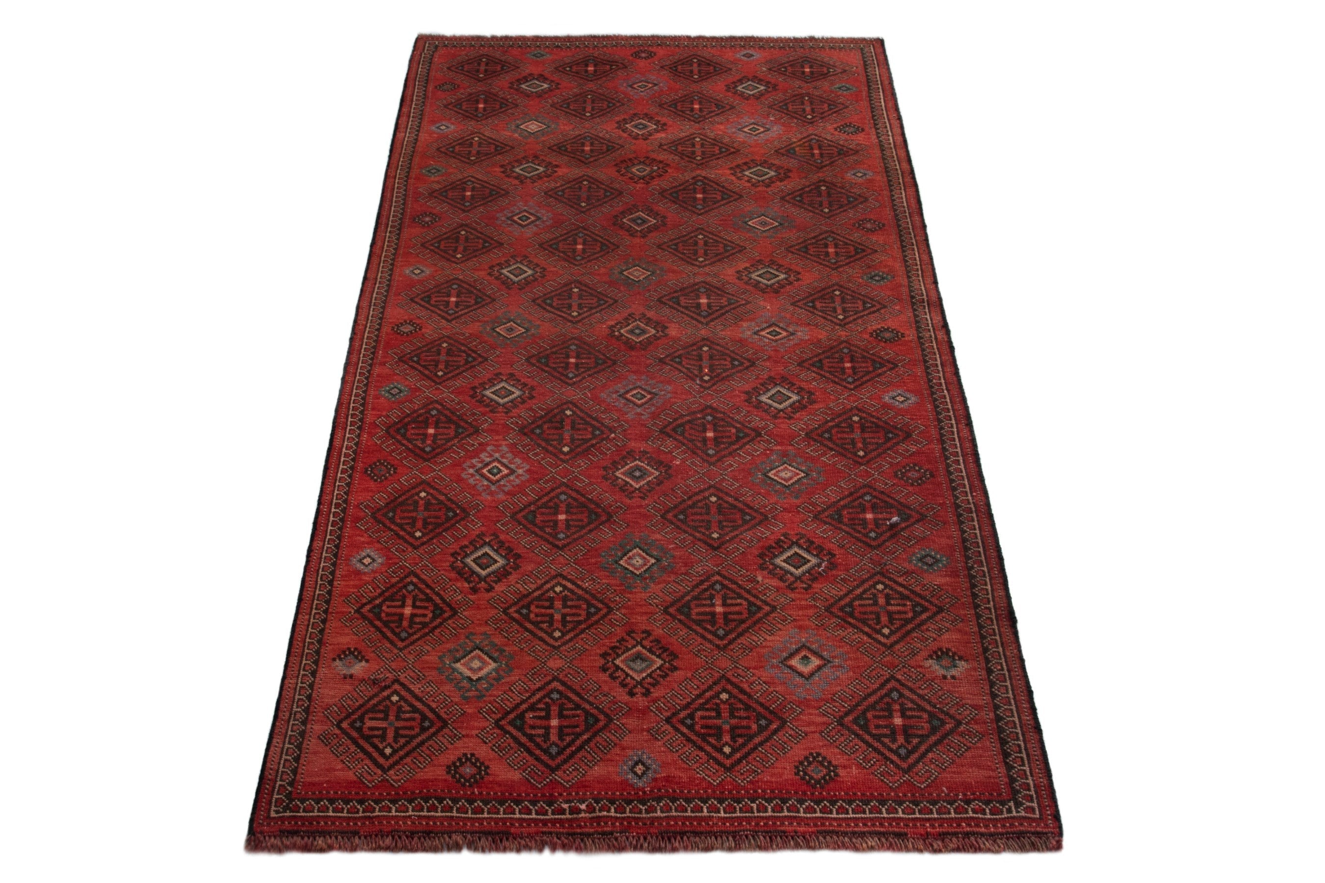 Persian Ghoochan runner rug in deep red and burgundy, view 3 of 17