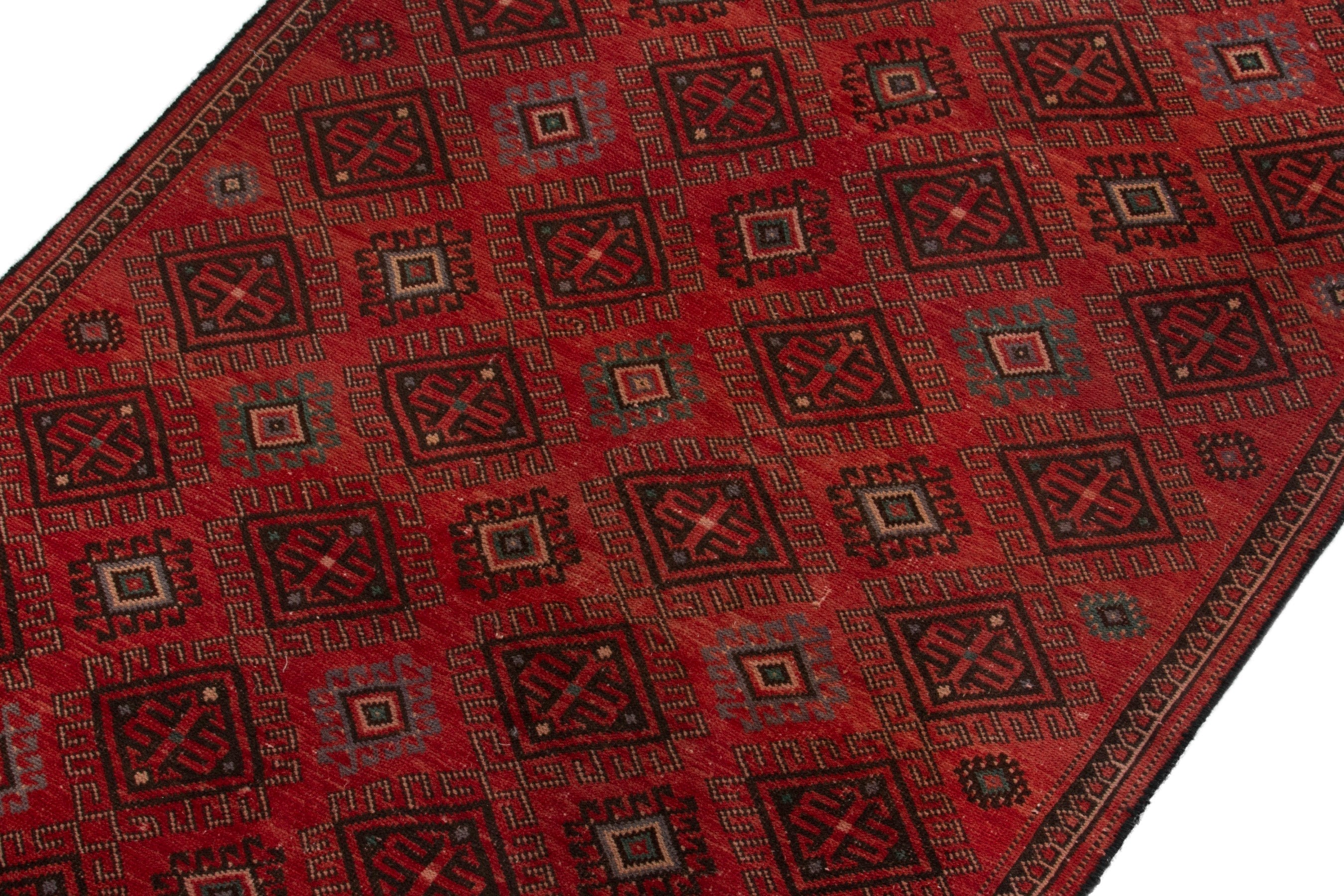 Persian Ghoochan runner rug in deep red and burgundy, view 4 of 17