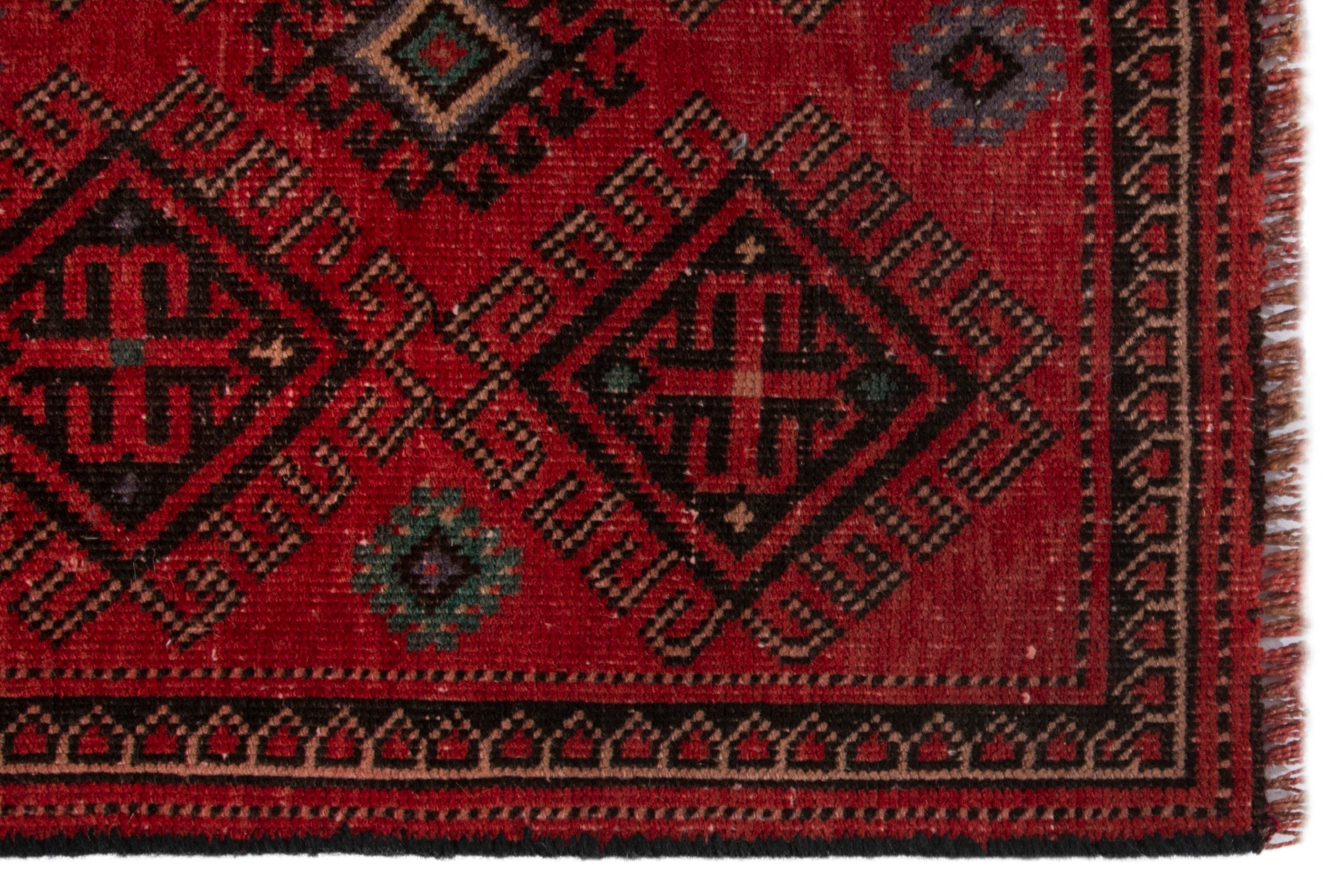 Persian Ghoochan runner rug in deep red and burgundy, view 10 of 17