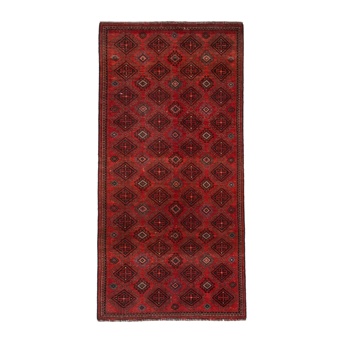 Persian Ghoochan runner rug in deep red and burgundy, 3'9" x 8'8"