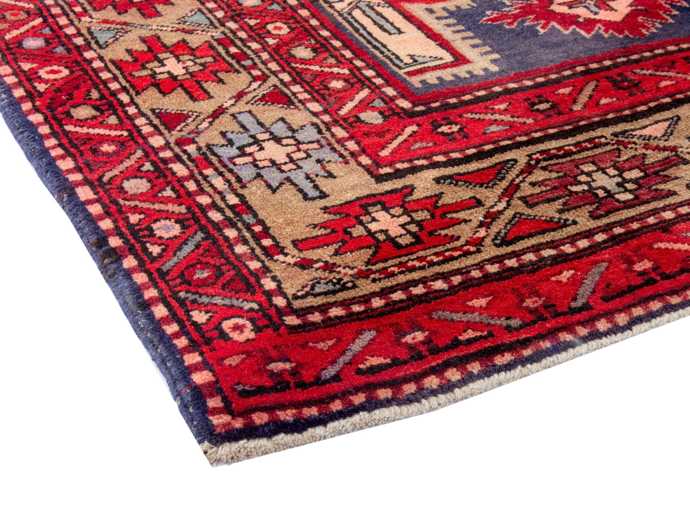 Persian Ardabil runner rug in deep red and cream, view 5 of 19