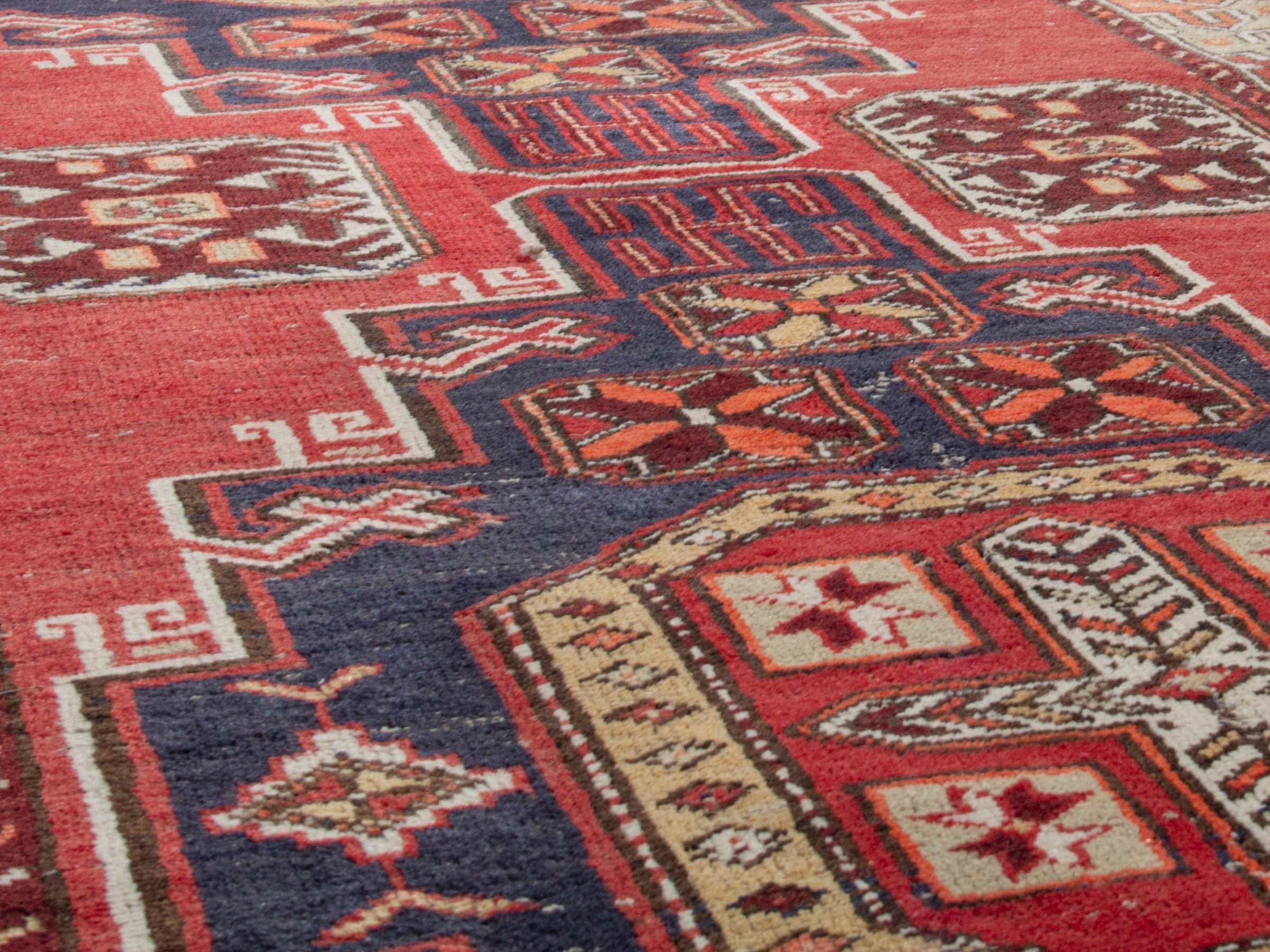 Persian Azerbaijan runner rug in deep red and cream, view 8 of 20