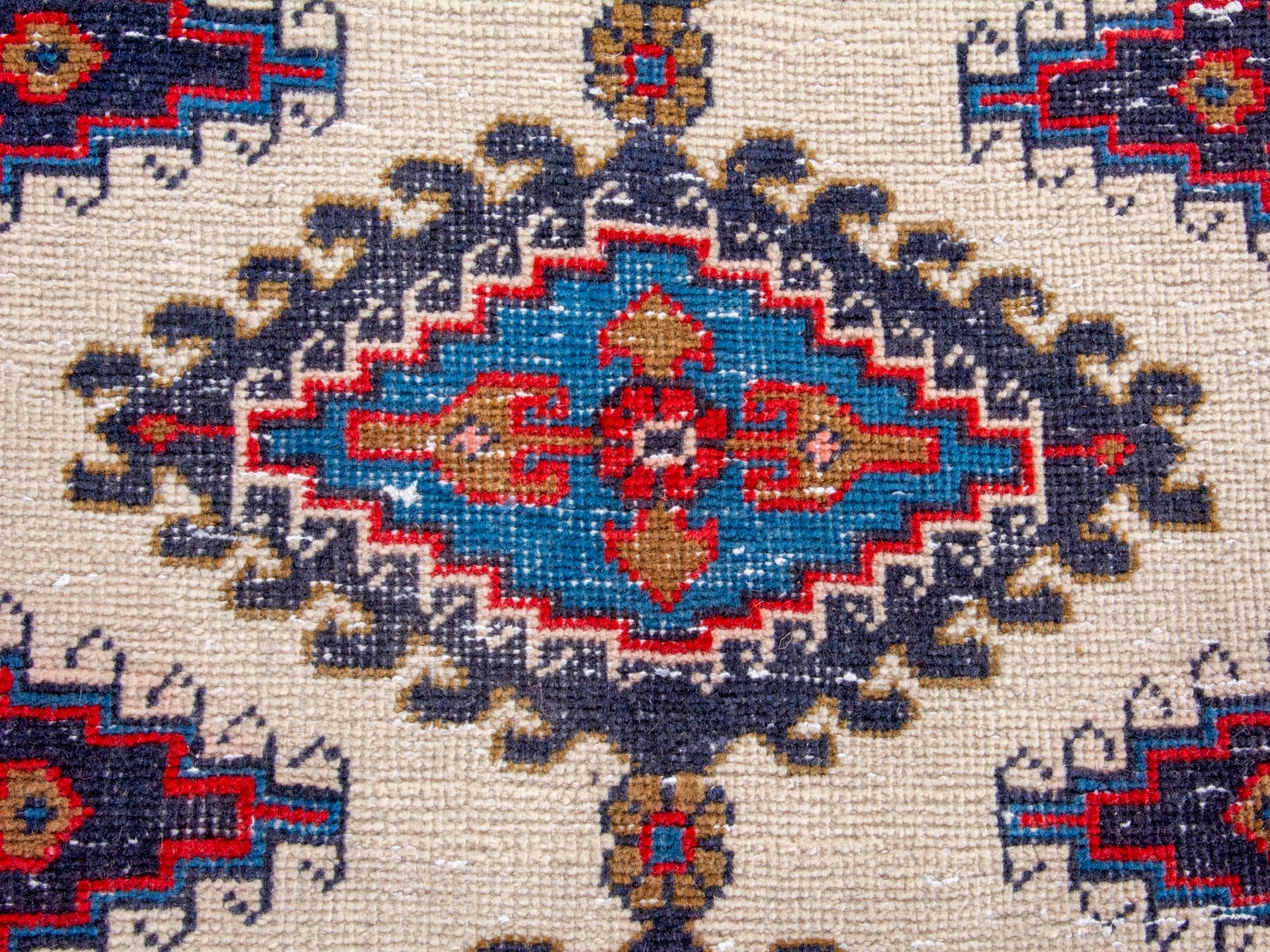 Persian Vist runner rug in ivory and faded red, view 12 of 19