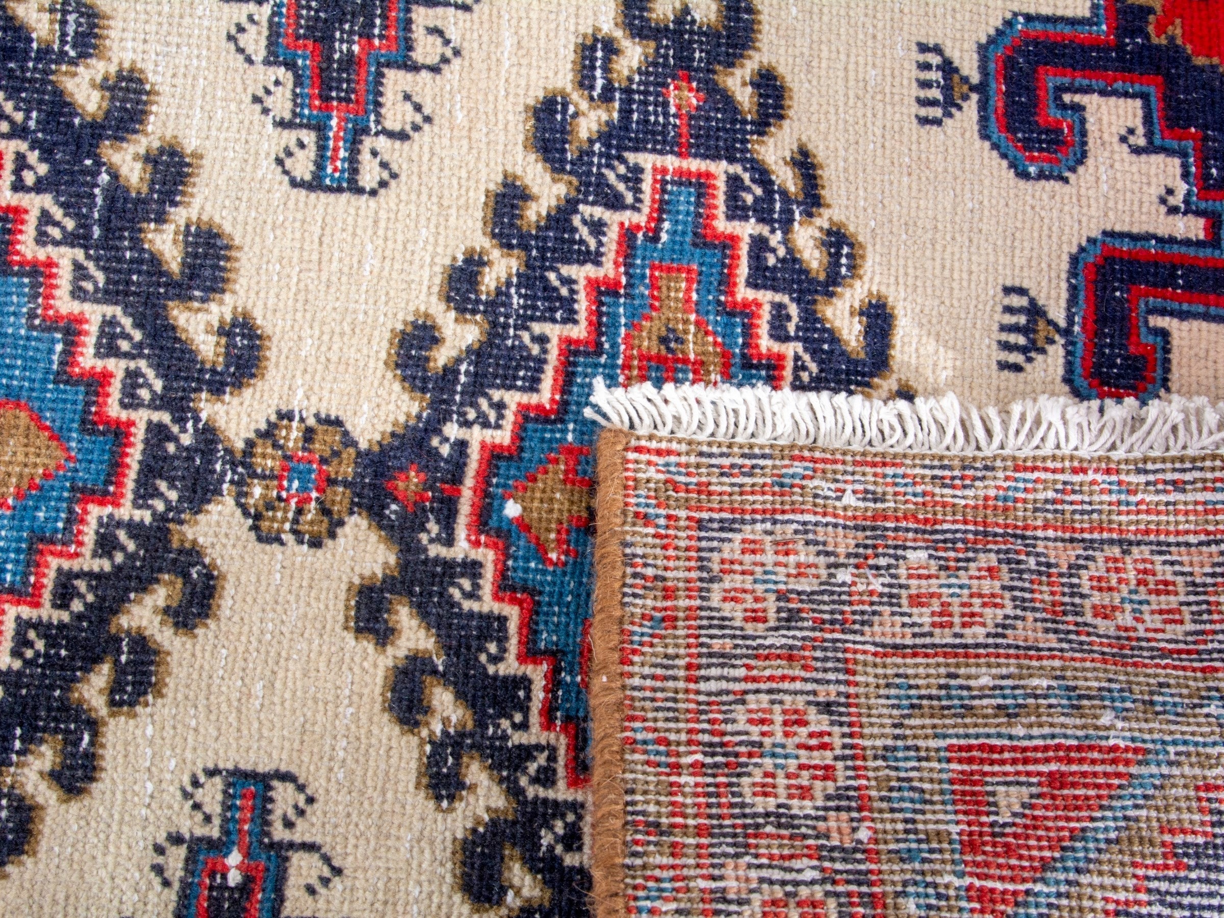 Persian Vist runner rug in ivory and faded red, view 19 of 19