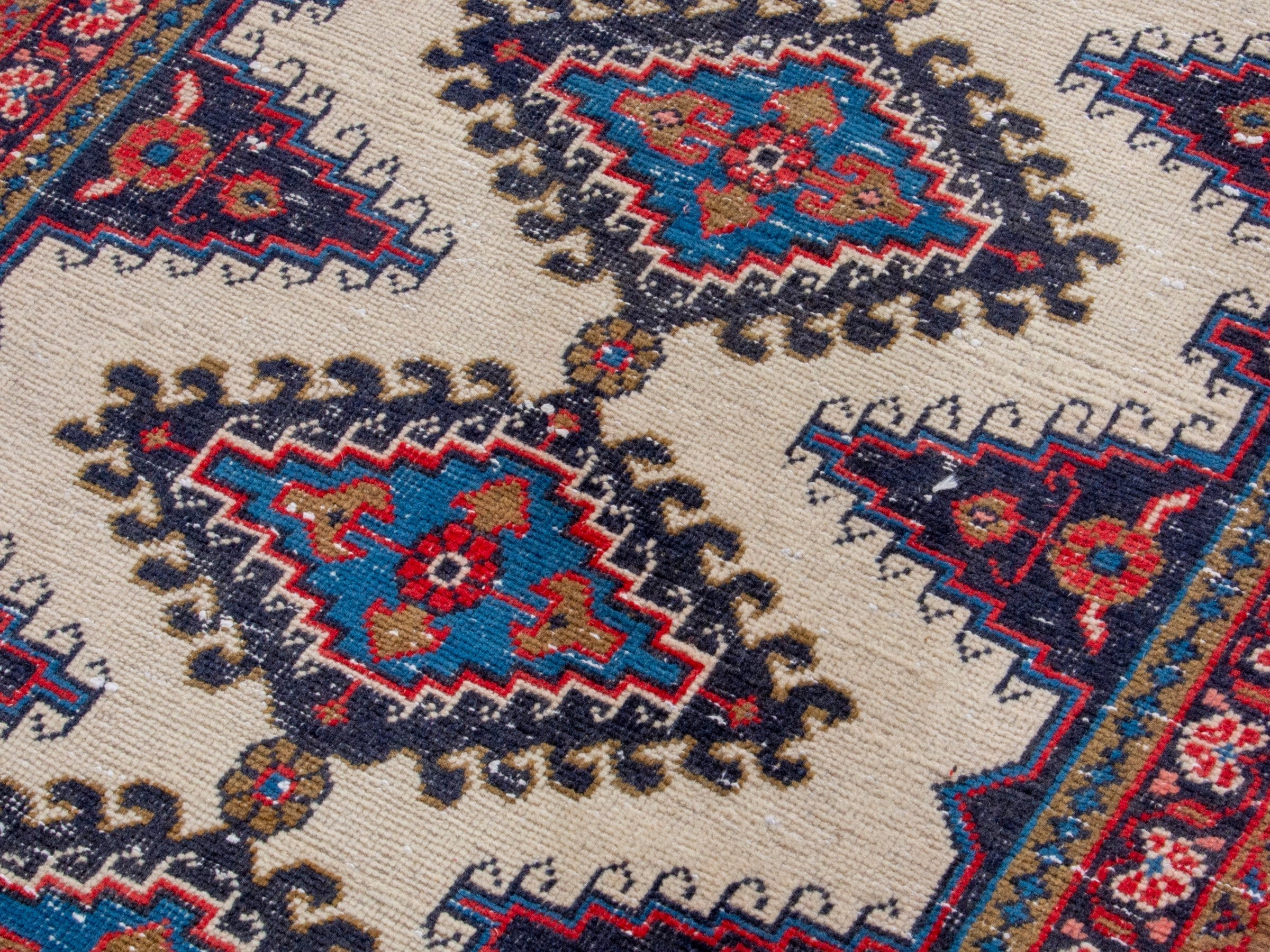 Persian Vist runner rug in ivory and faded red, view 4 of 19
