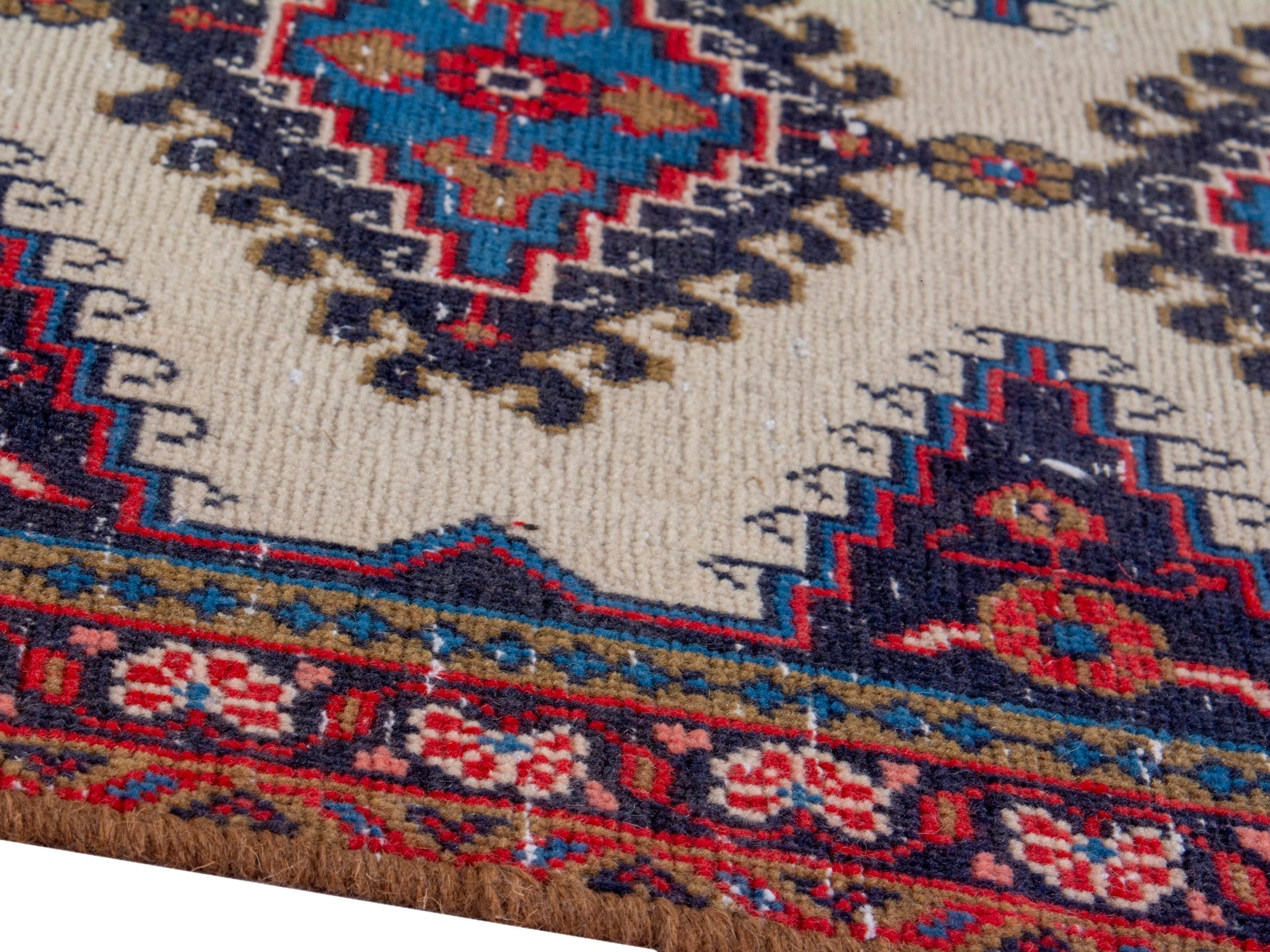 Persian Vist runner rug in ivory and faded red, view 6 of 19
