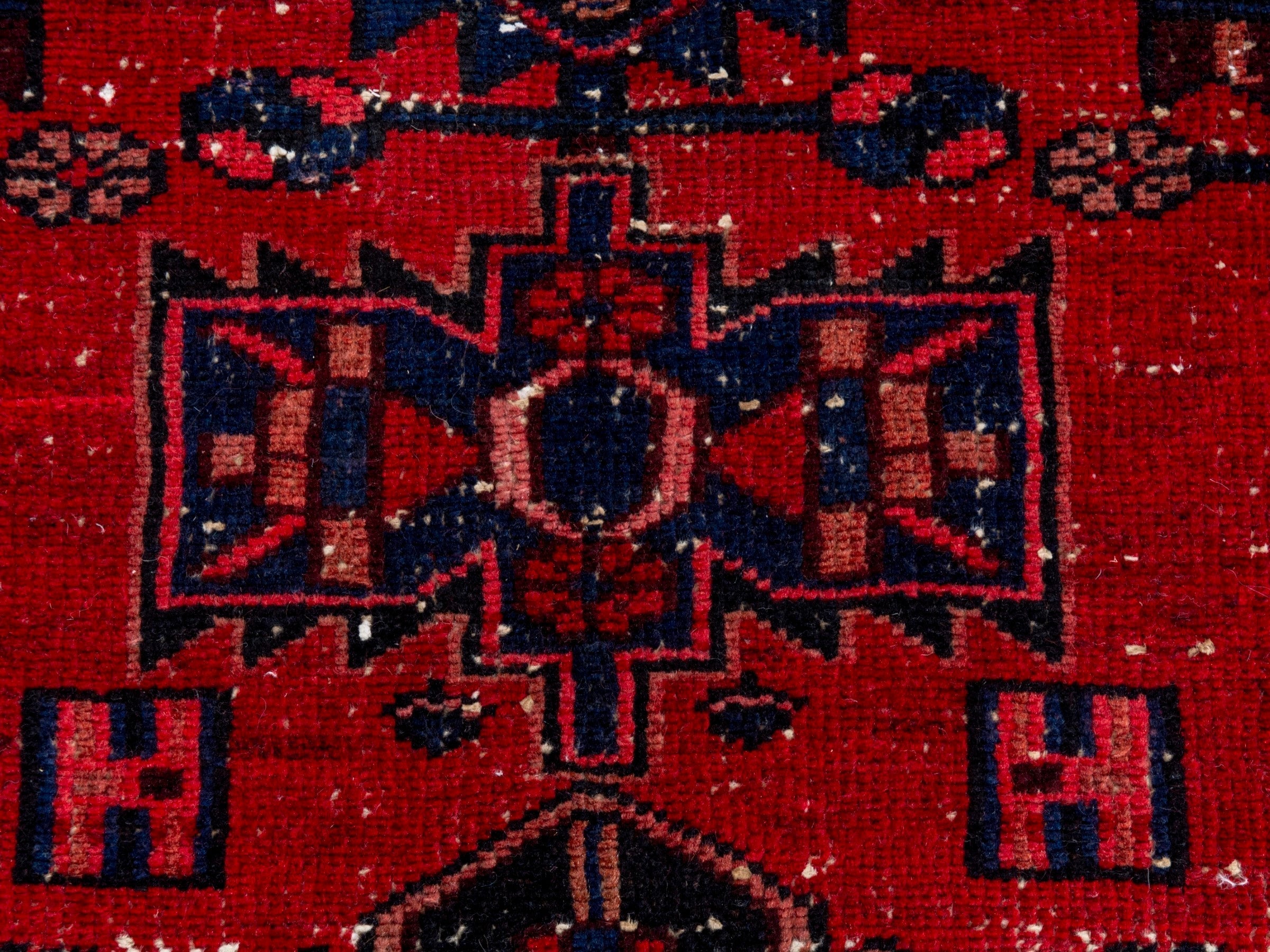 Persian Zanjan runner rug in deep red and burgundy, view 11 of 20
