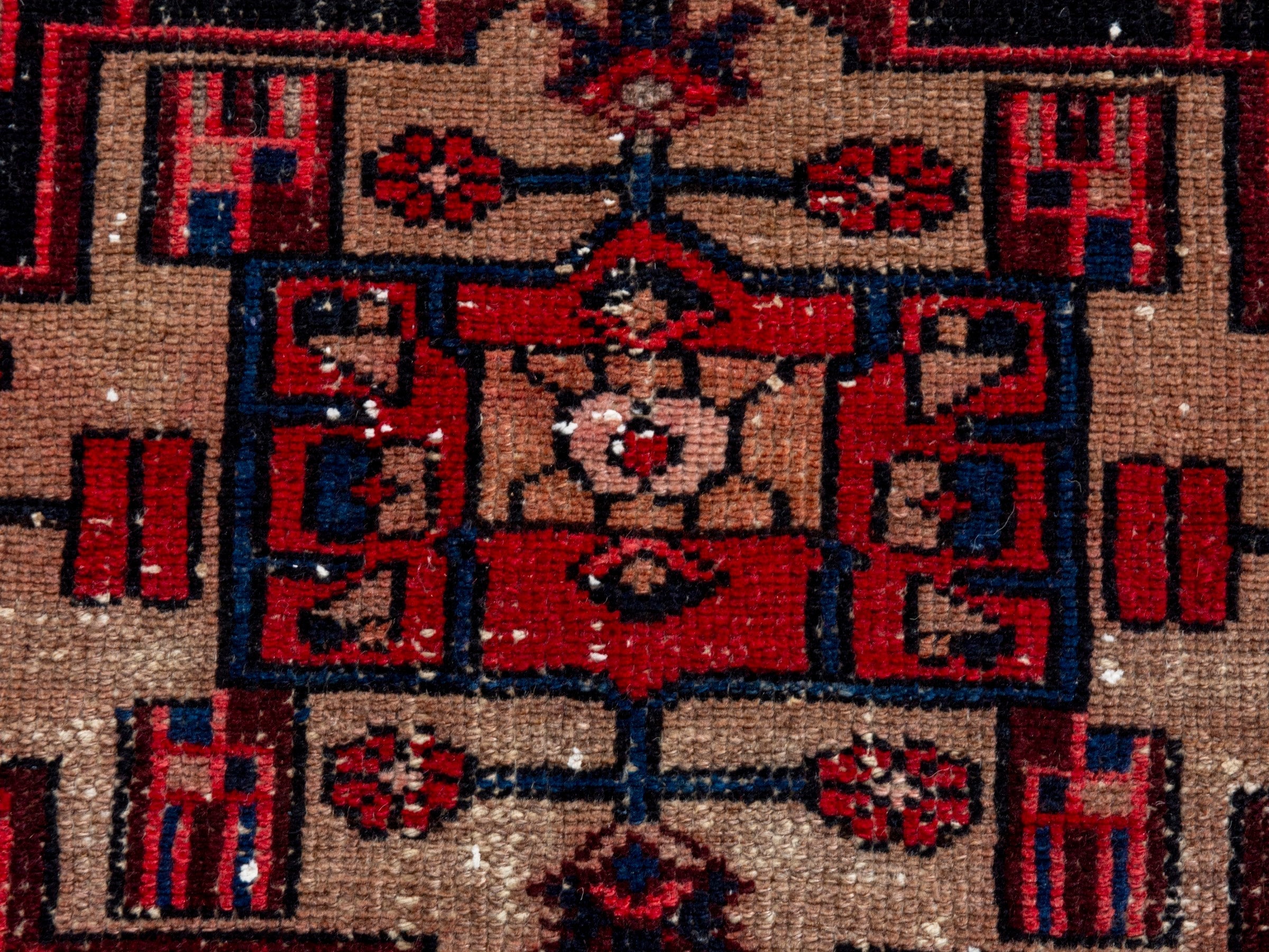 Persian Zanjan runner rug in deep red and burgundy, view 13 of 20