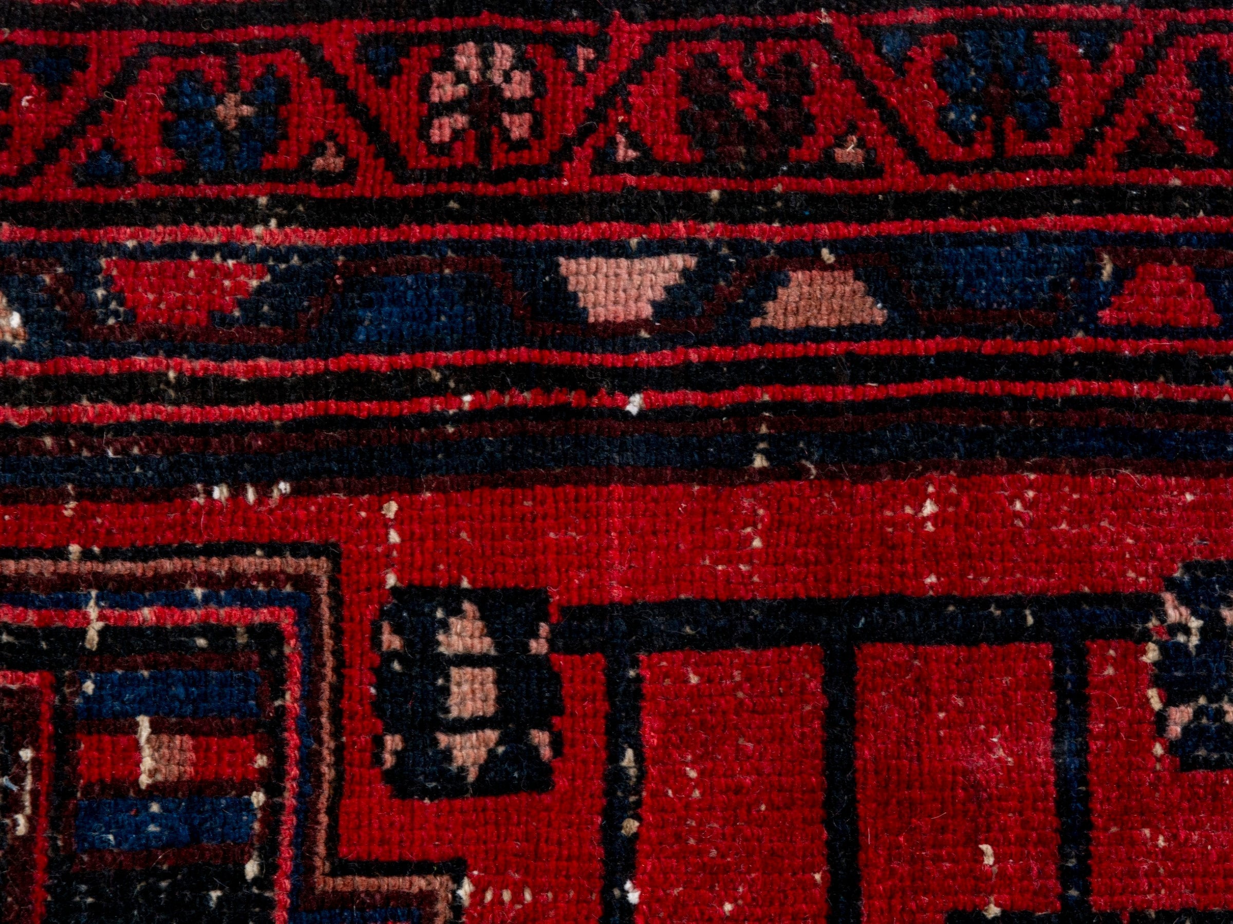 Persian Zanjan runner rug in deep red and burgundy, view 15 of 20
