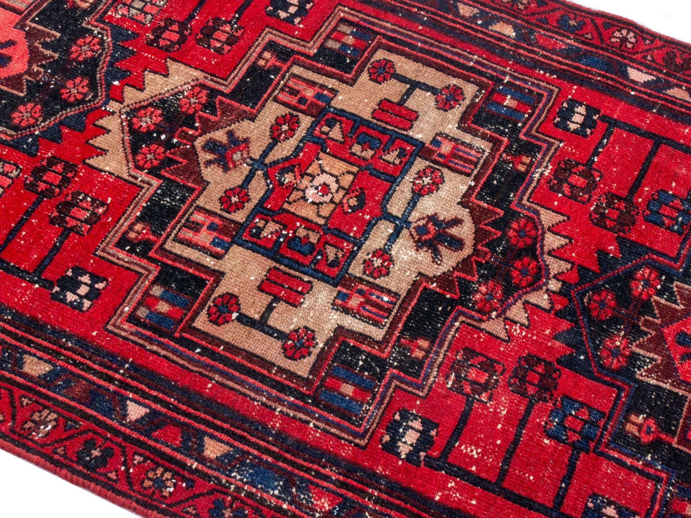 Persian Zanjan runner rug in deep red and burgundy, view 4 of 20