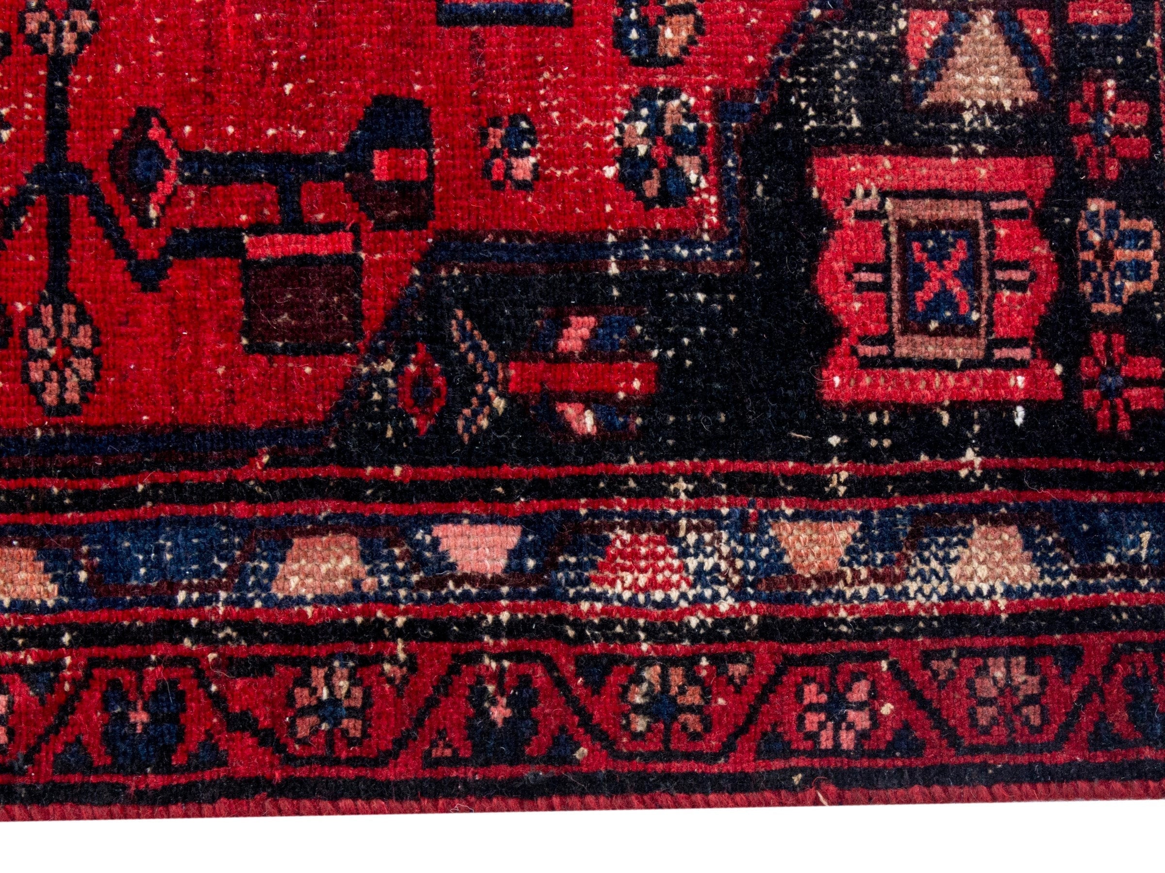 Persian Zanjan runner rug in deep red and burgundy, view 10 of 20