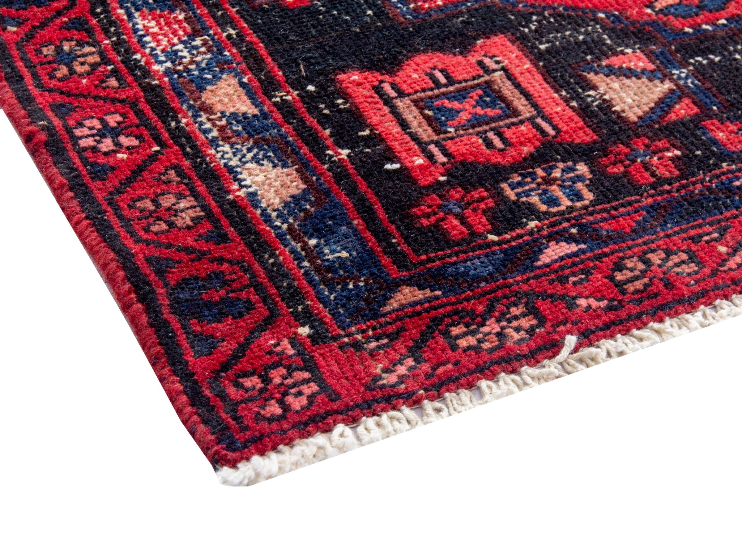 Persian Zanjan runner rug in deep red and burgundy, view 5 of 20
