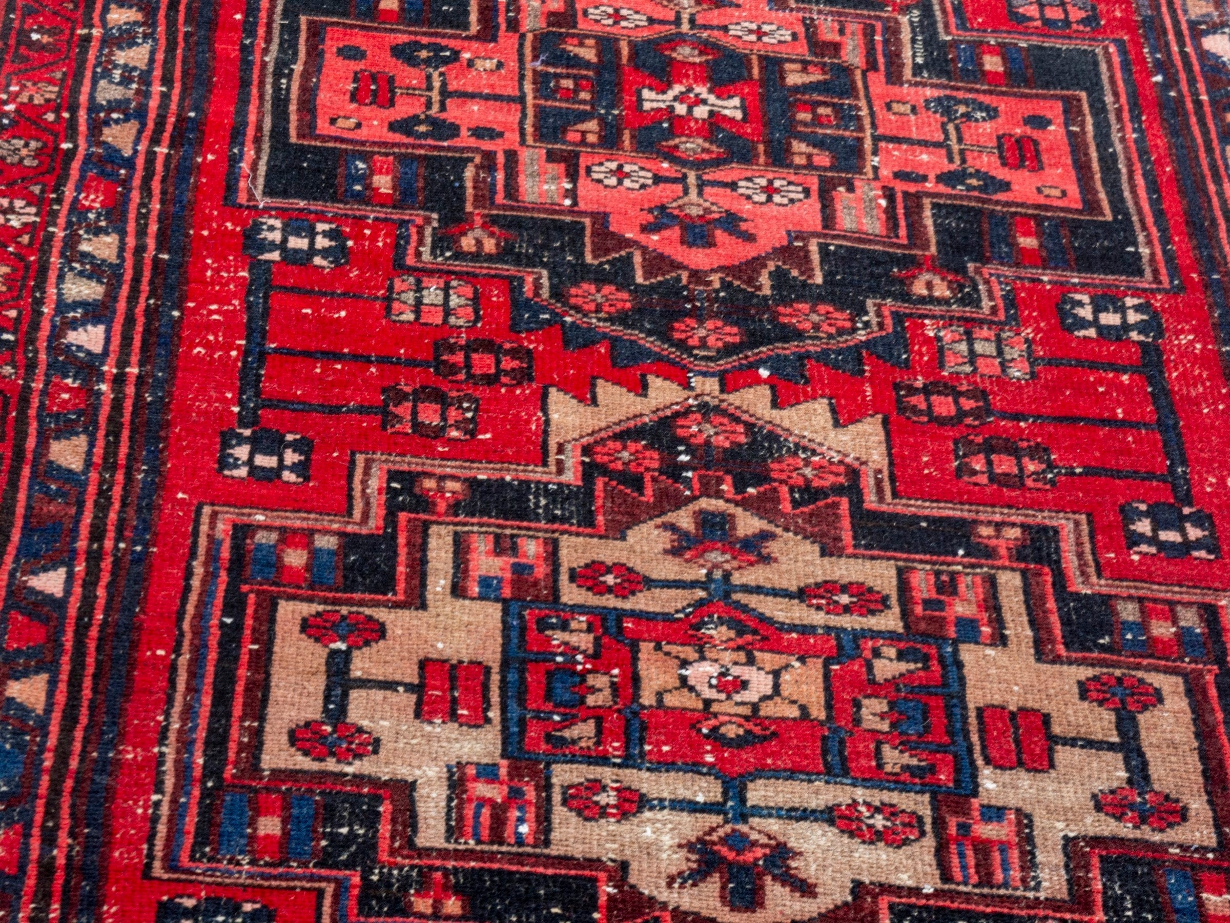Persian Zanjan runner rug in deep red and burgundy, view 9 of 20
