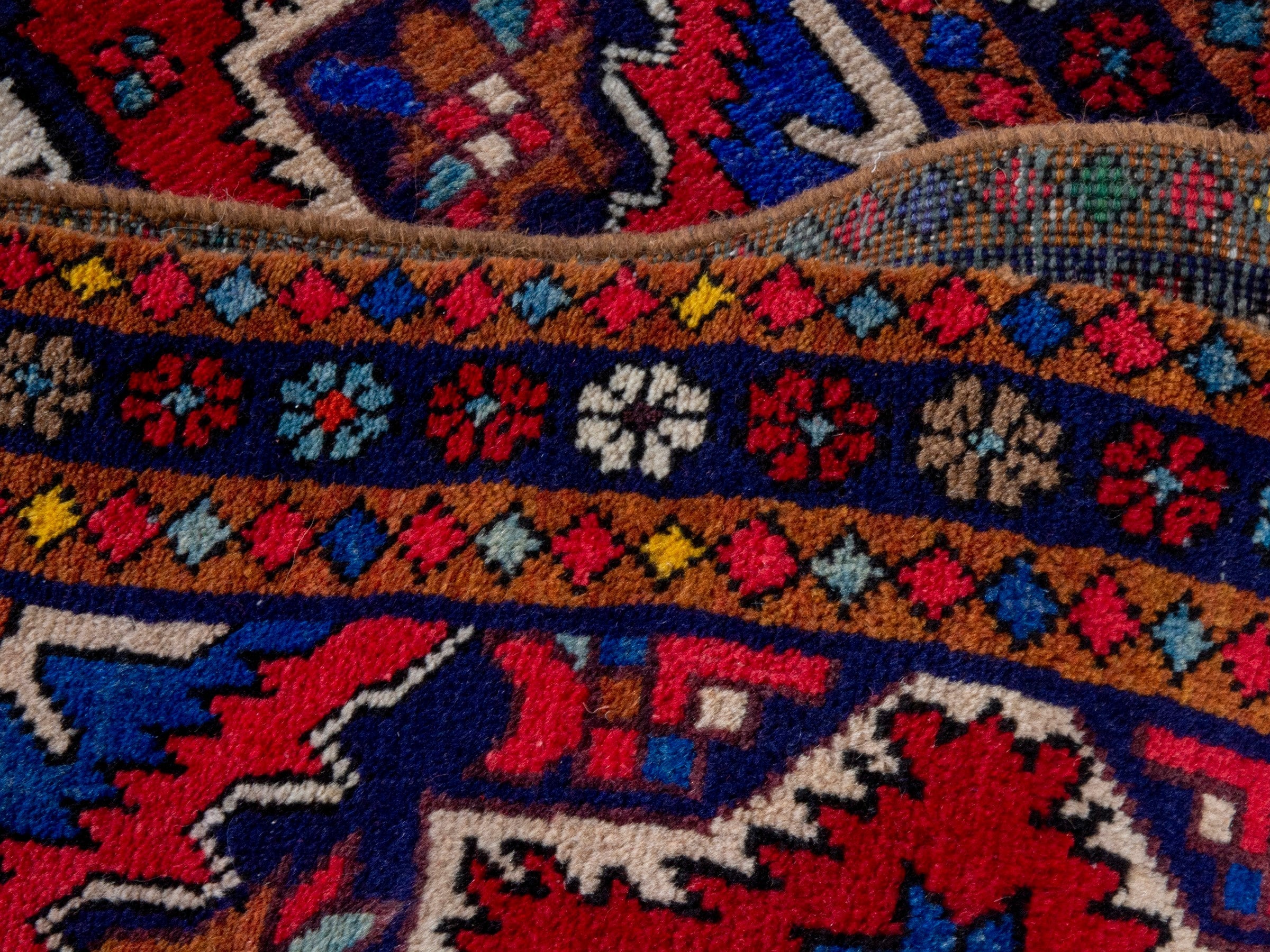 Persian Gorevan runner rug in deep red and cream, view 15 of 18