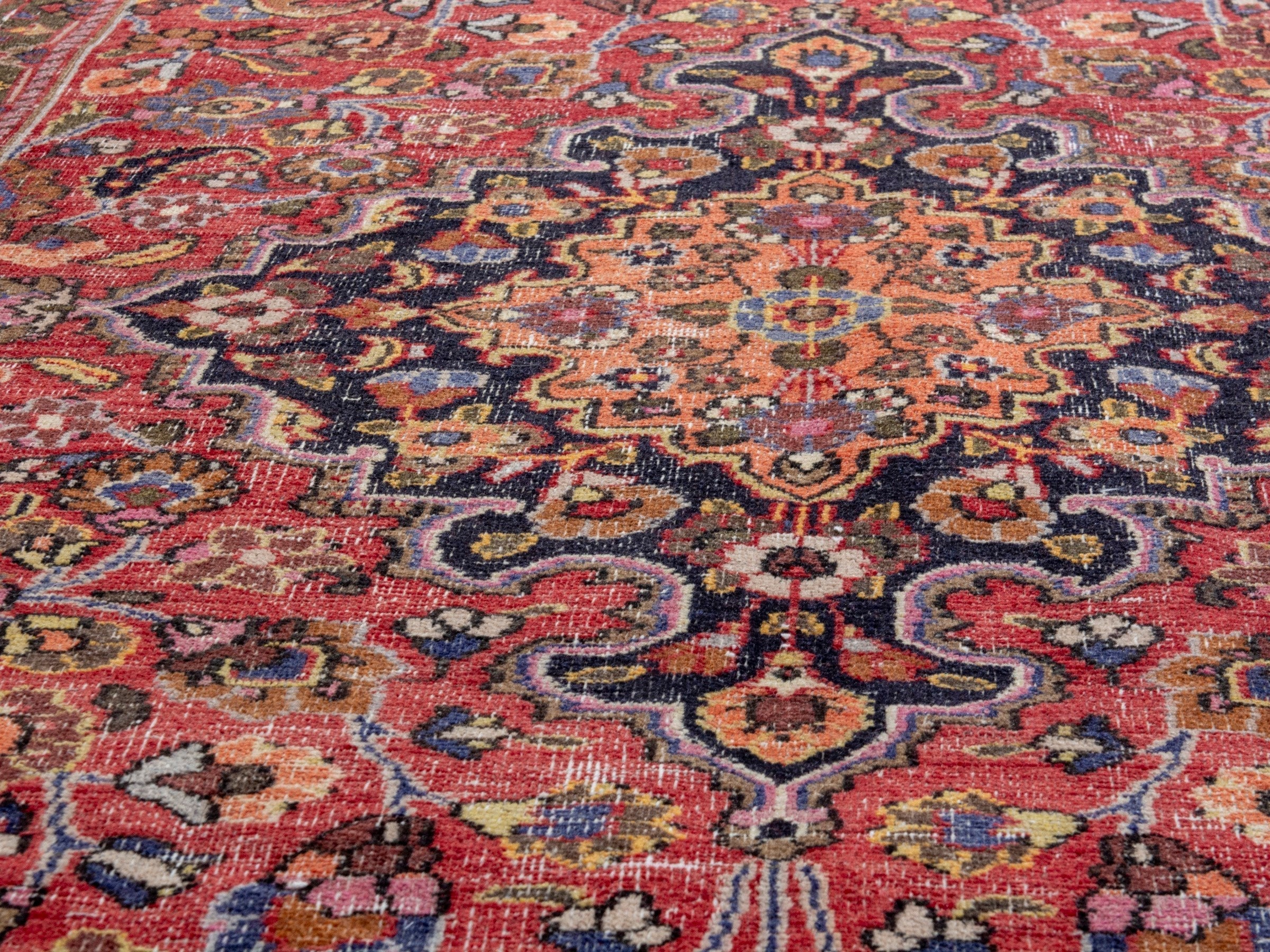 Persian Dorokhsh runner rug in deep red and burgundy, view 8 of 18