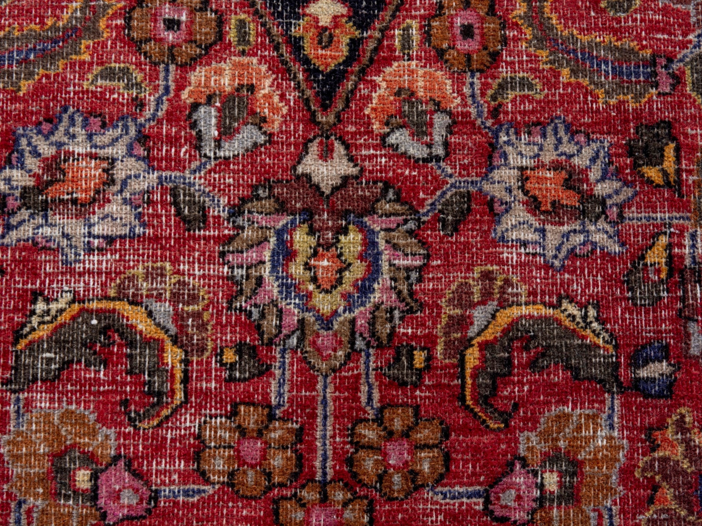 Persian Dorokhsh runner rug in deep red and burgundy, view 11 of 18