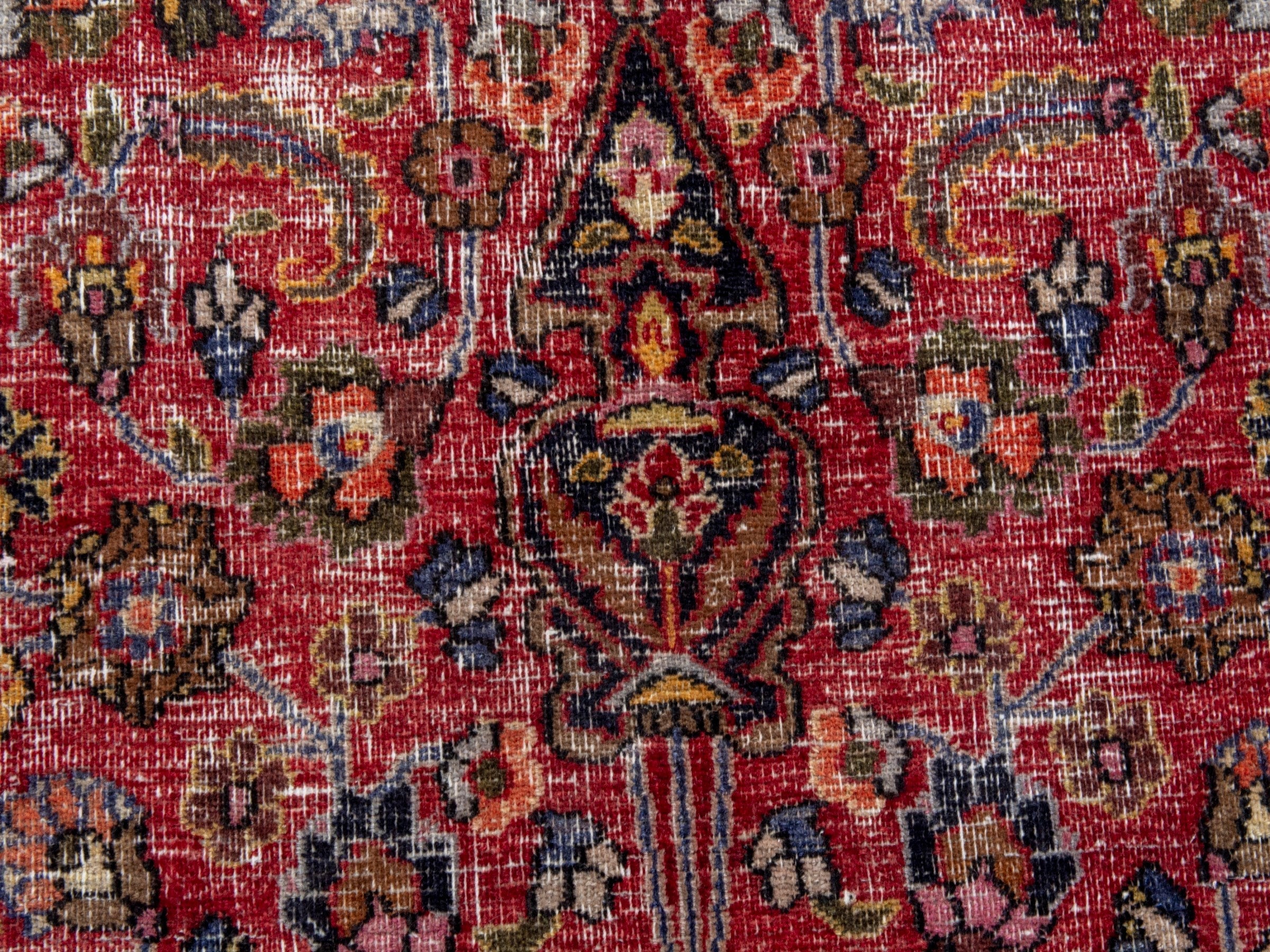 Persian Dorokhsh runner rug in deep red and burgundy, view 12 of 18
