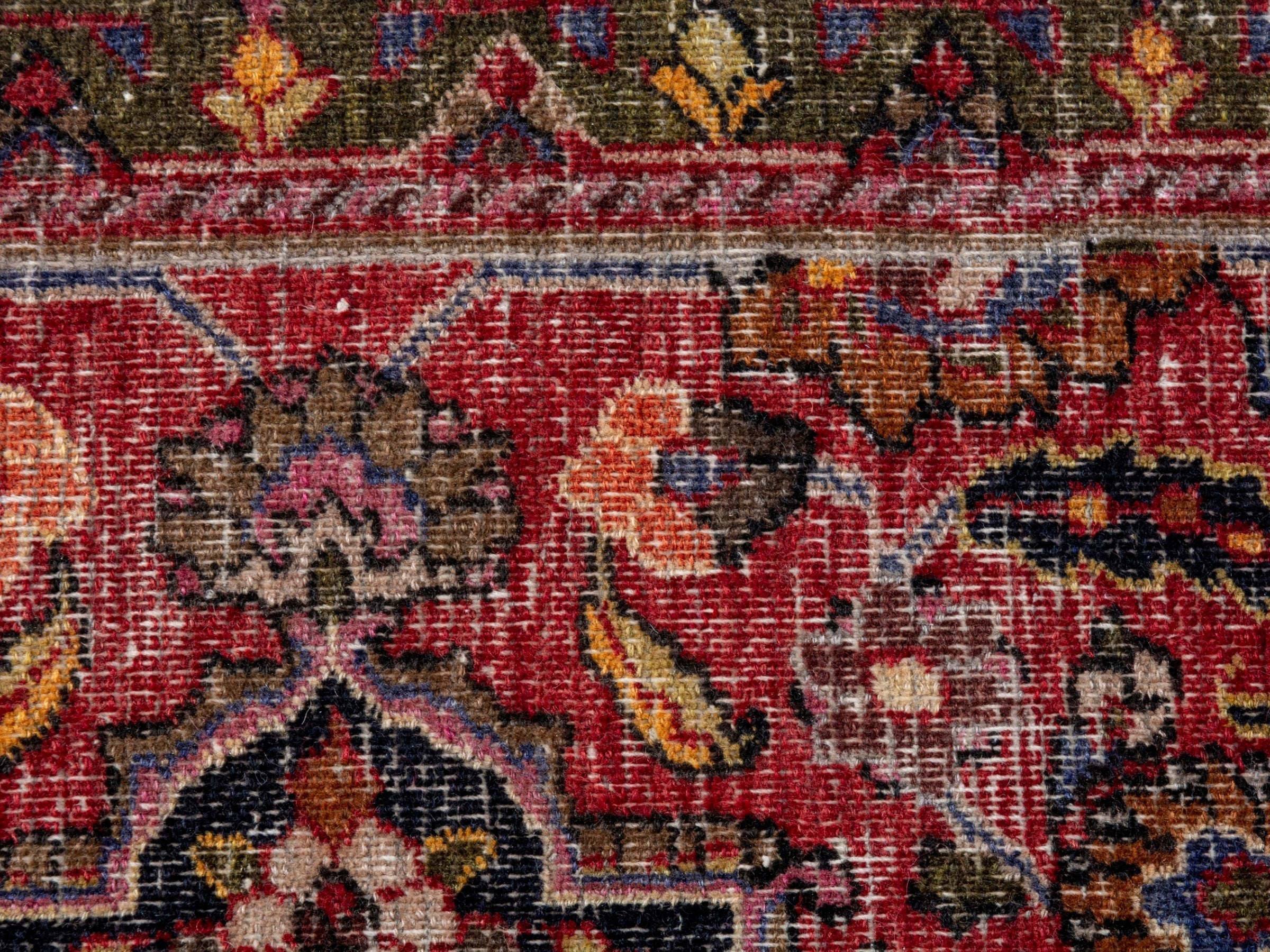 Persian Dorokhsh runner rug in deep red and burgundy, view 13 of 18