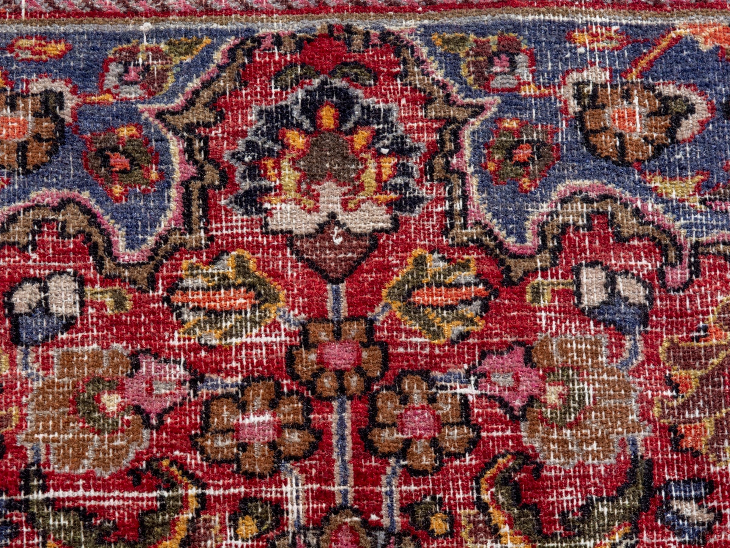 Persian Dorokhsh runner rug in deep red and burgundy, view 14 of 18
