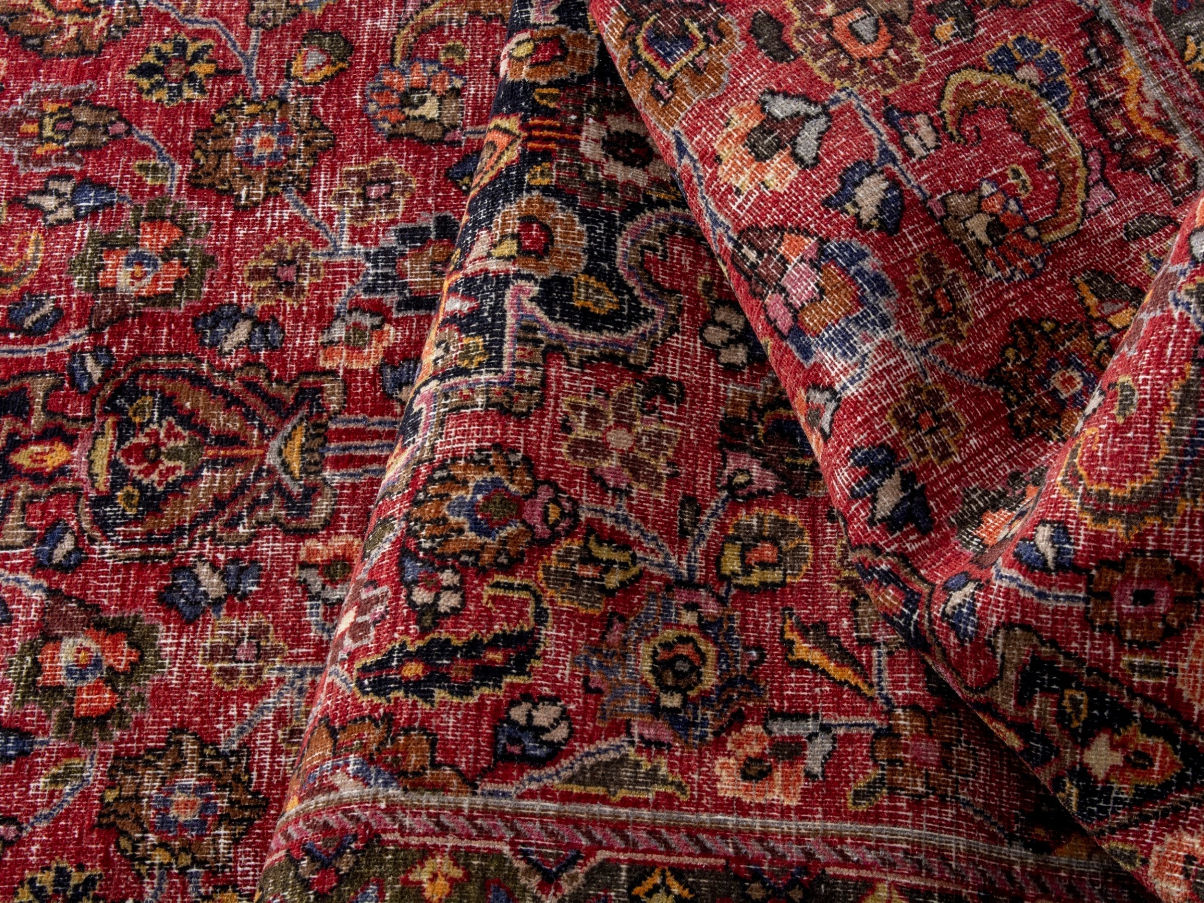 Persian Dorokhsh runner rug in deep red and burgundy, view 15 of 18