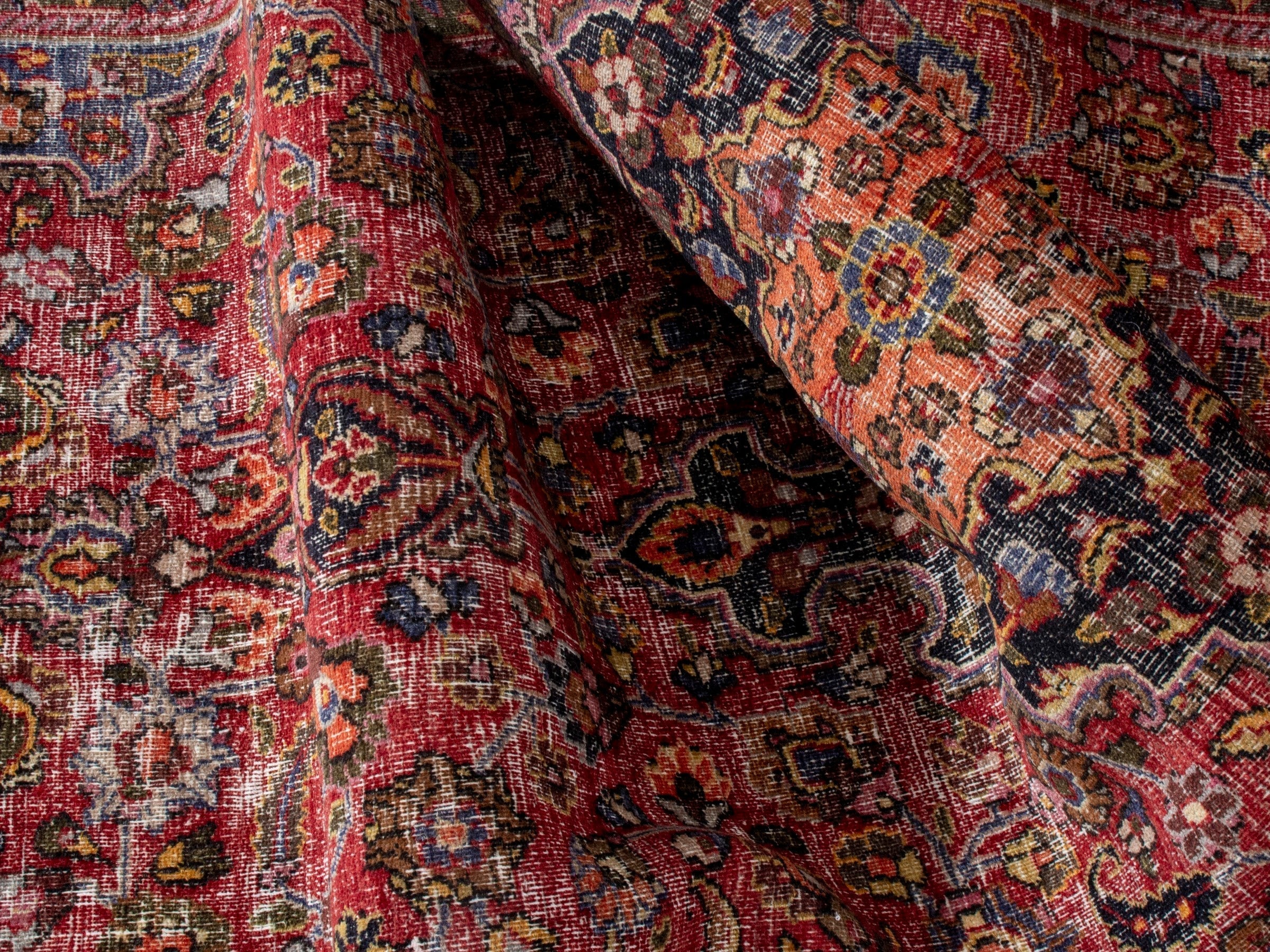 Persian Dorokhsh runner rug in deep red and burgundy, view 17 of 18