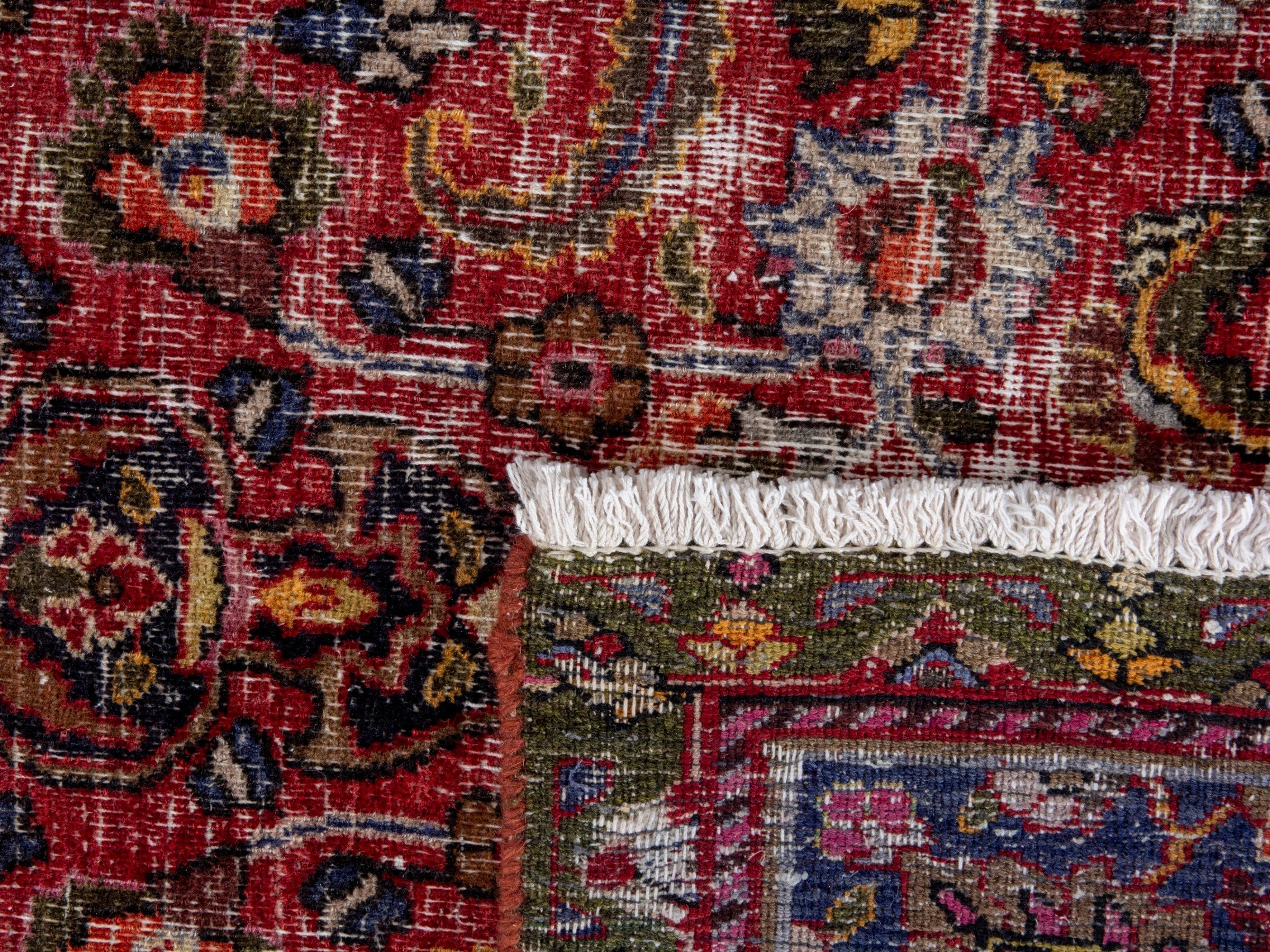 Persian Dorokhsh runner rug in deep red and burgundy, view 18 of 18