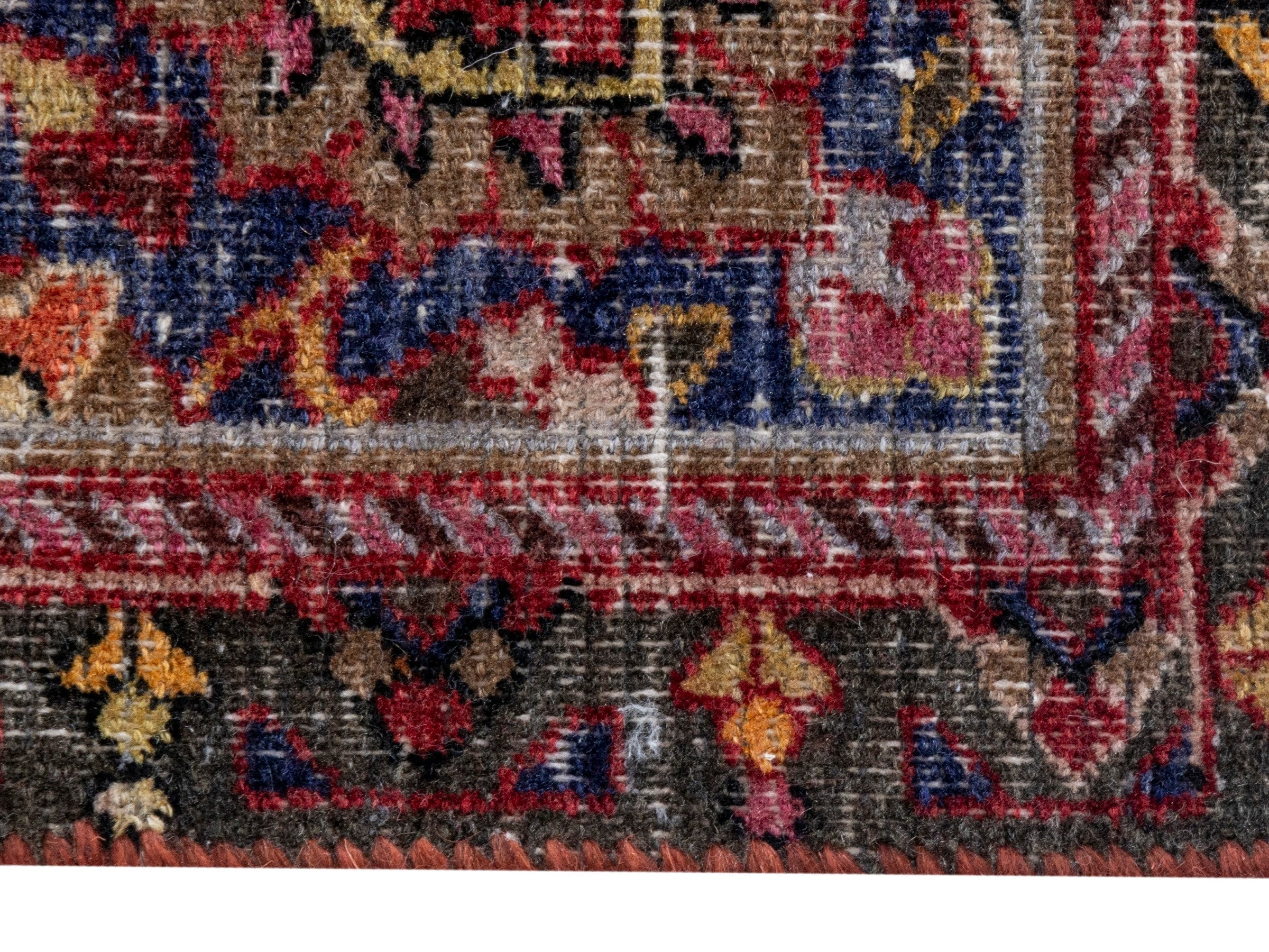 Persian Dorokhsh runner rug in deep red and burgundy, view 10 of 18