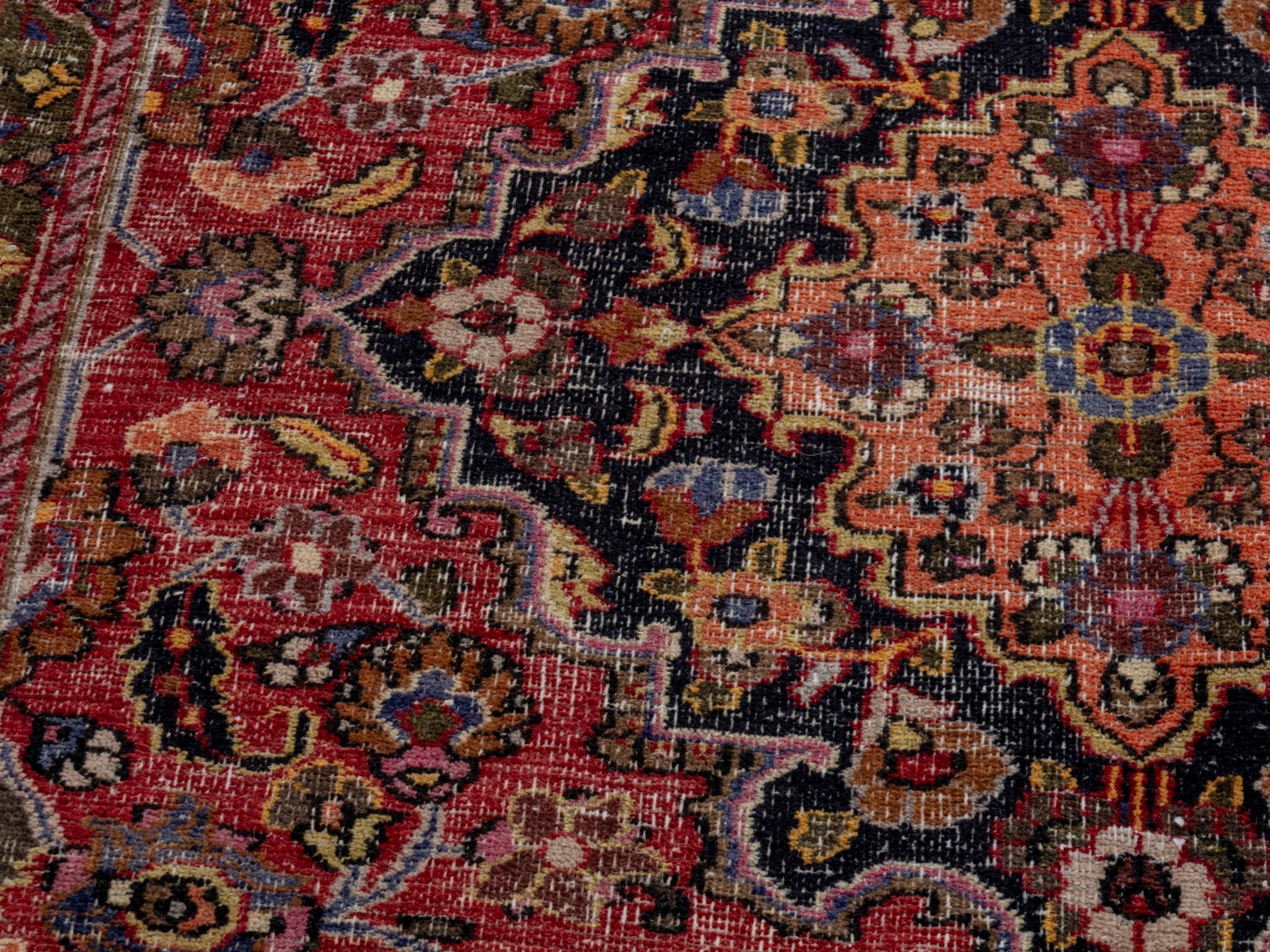 Persian Dorokhsh runner rug in deep red and burgundy, view 9 of 18