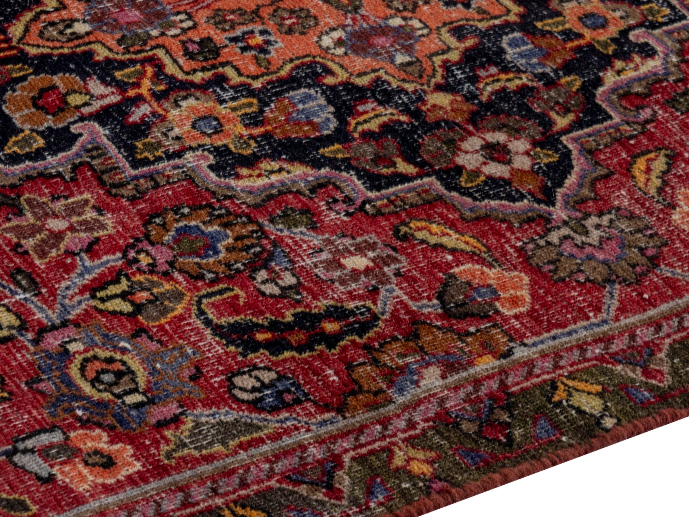 Persian Dorokhsh runner rug in deep red and burgundy, view 6 of 18