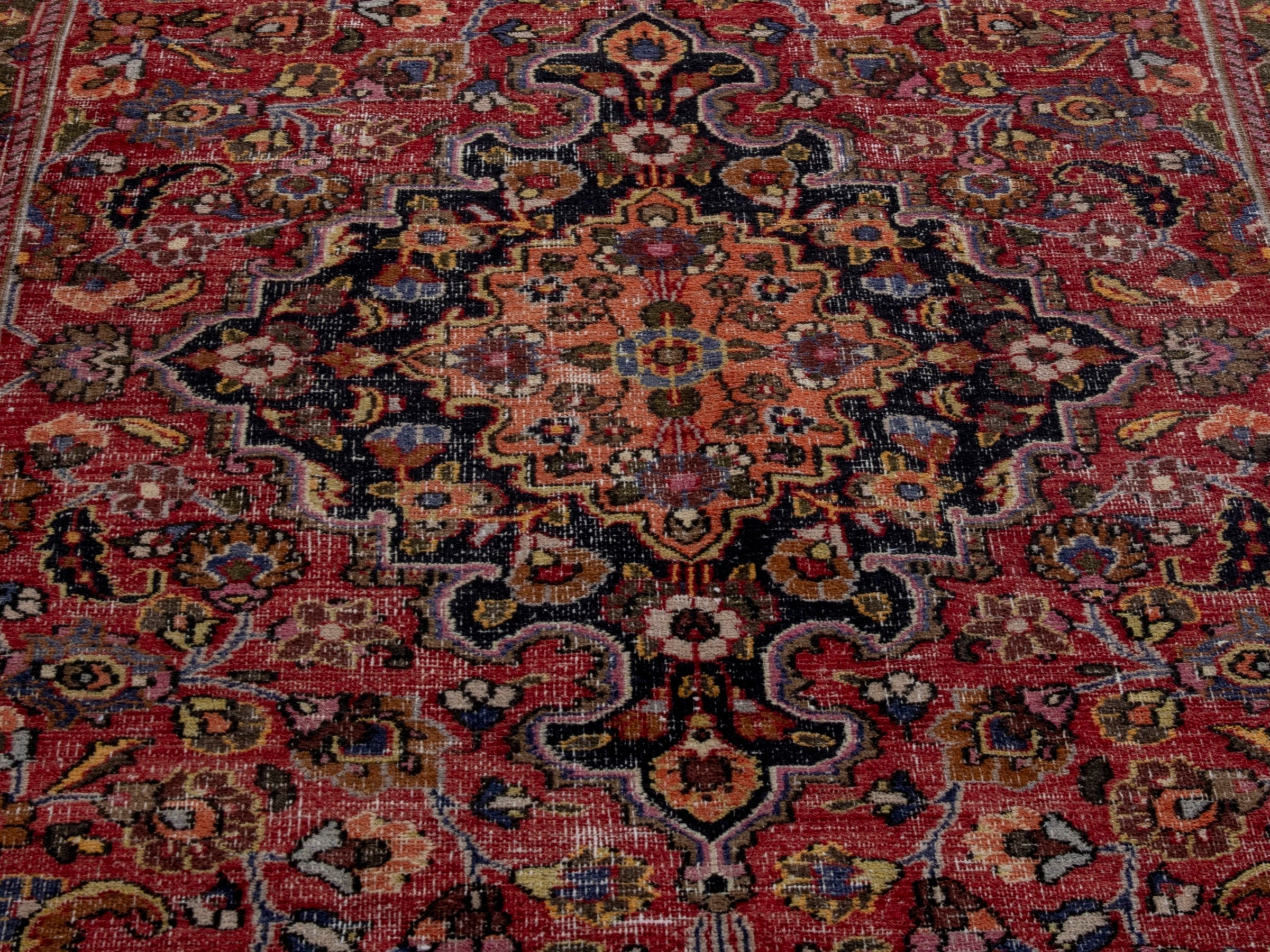 Persian Dorokhsh runner rug in deep red and burgundy, view 7 of 18