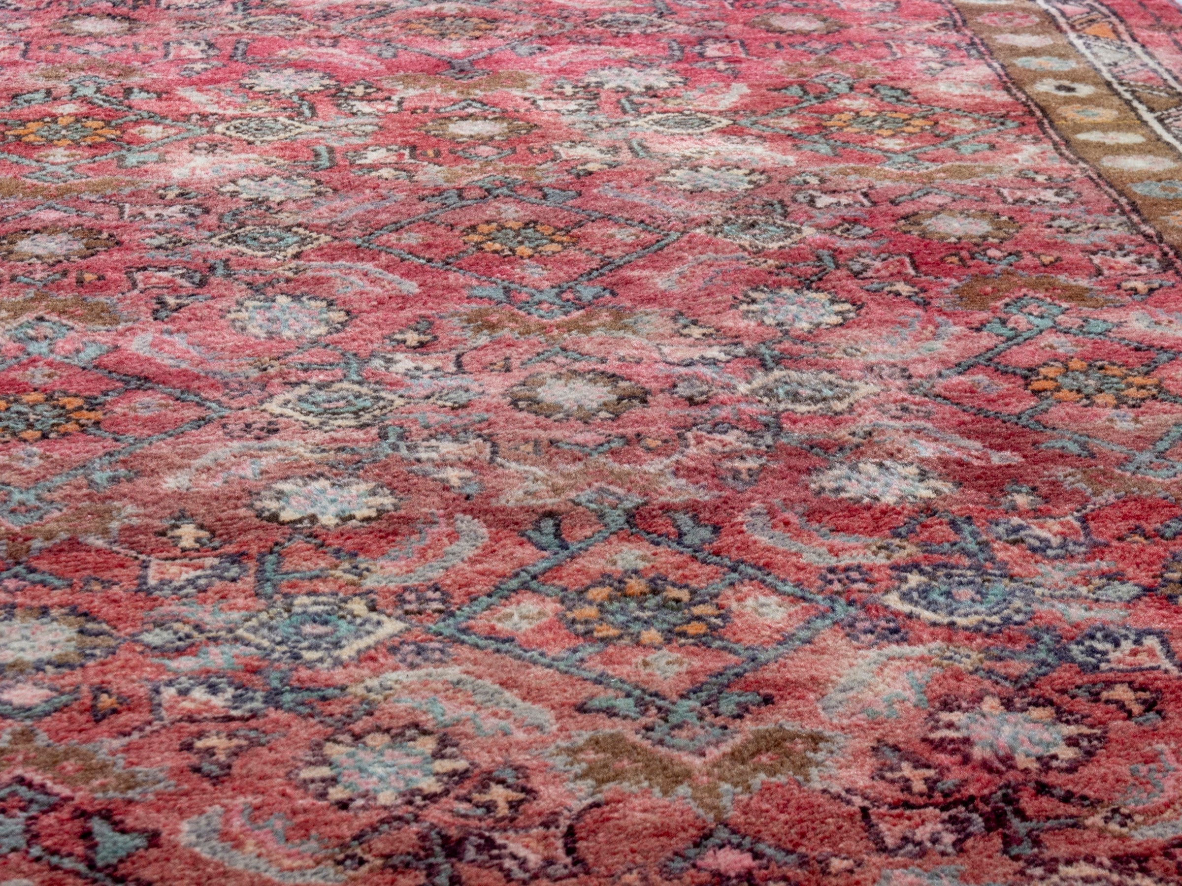 Persian Lori runner rug in burgundy and cream, view 8 of 20