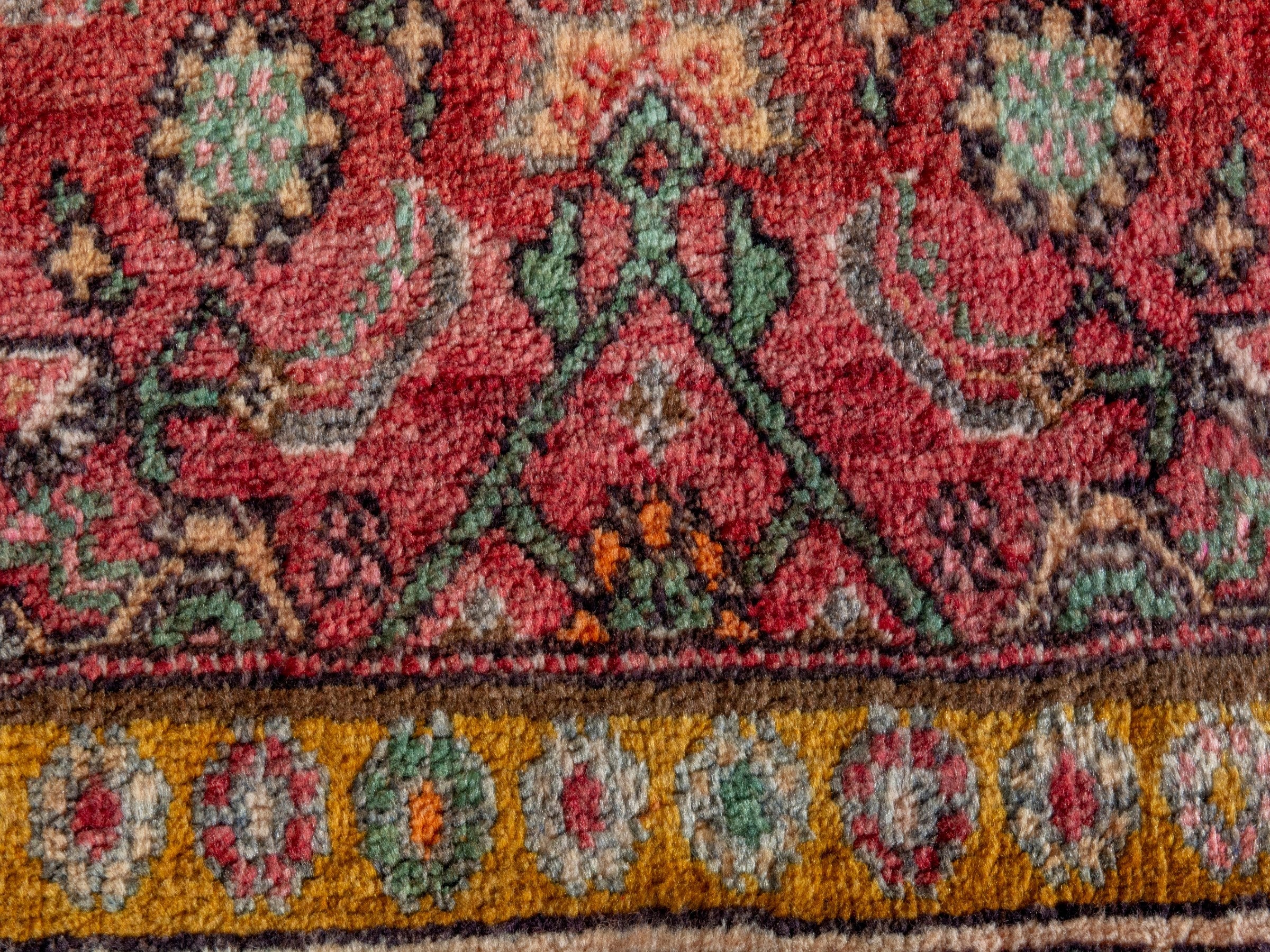Persian Lori runner rug in burgundy and cream, view 11 of 20