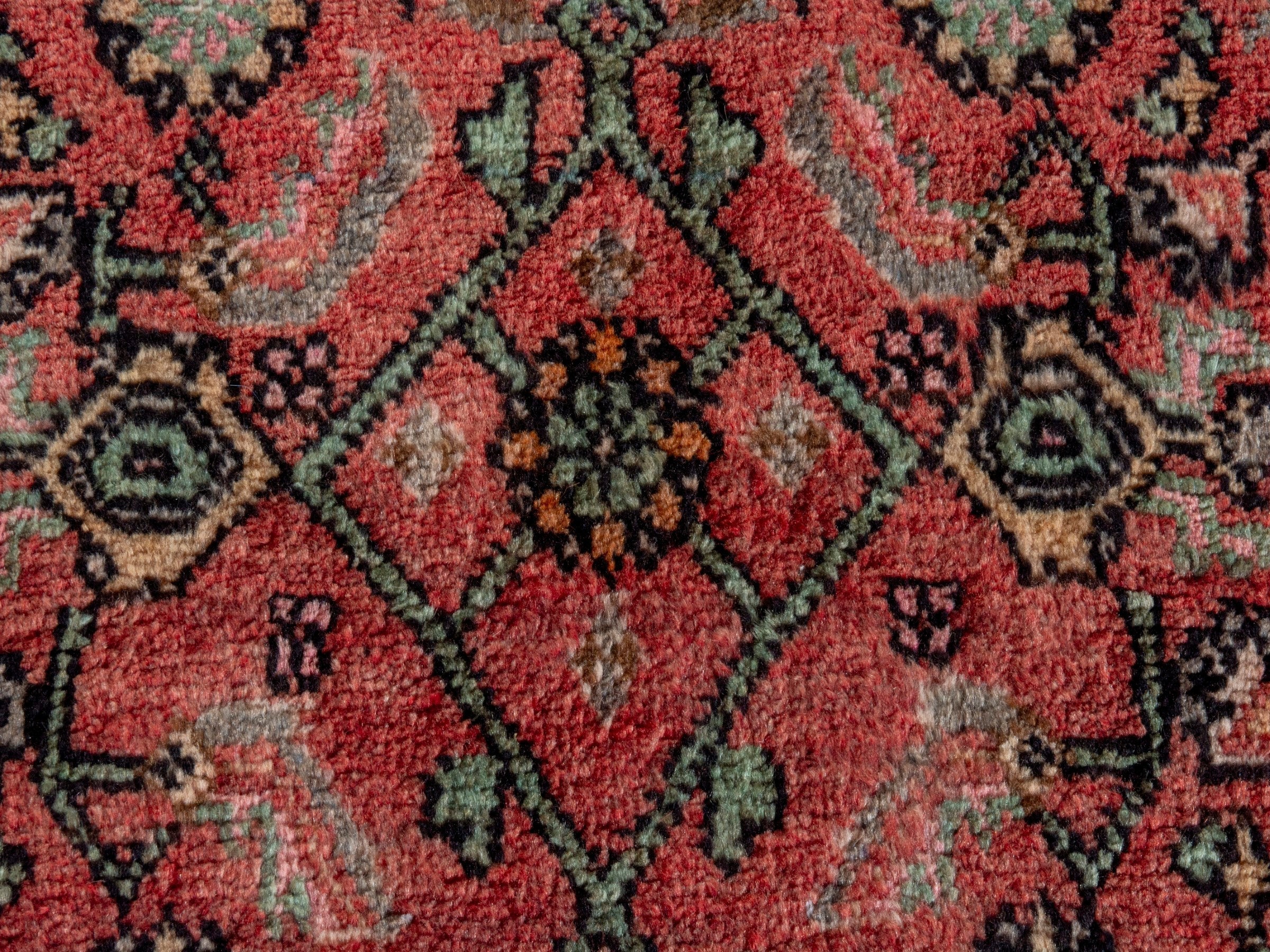 Persian Lori runner rug in burgundy and cream, view 12 of 20