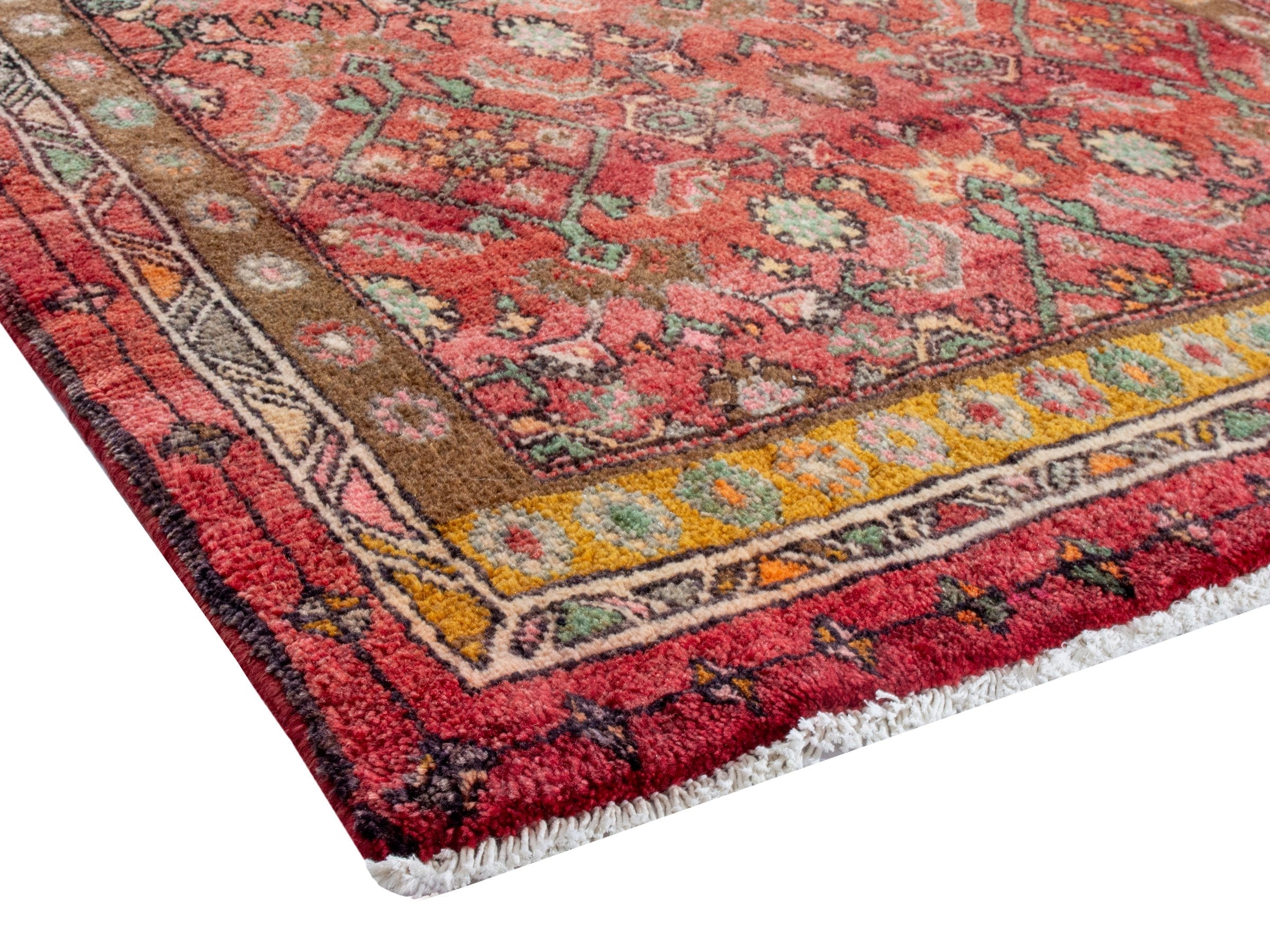 Persian Lori runner rug in burgundy and cream, view 5 of 20