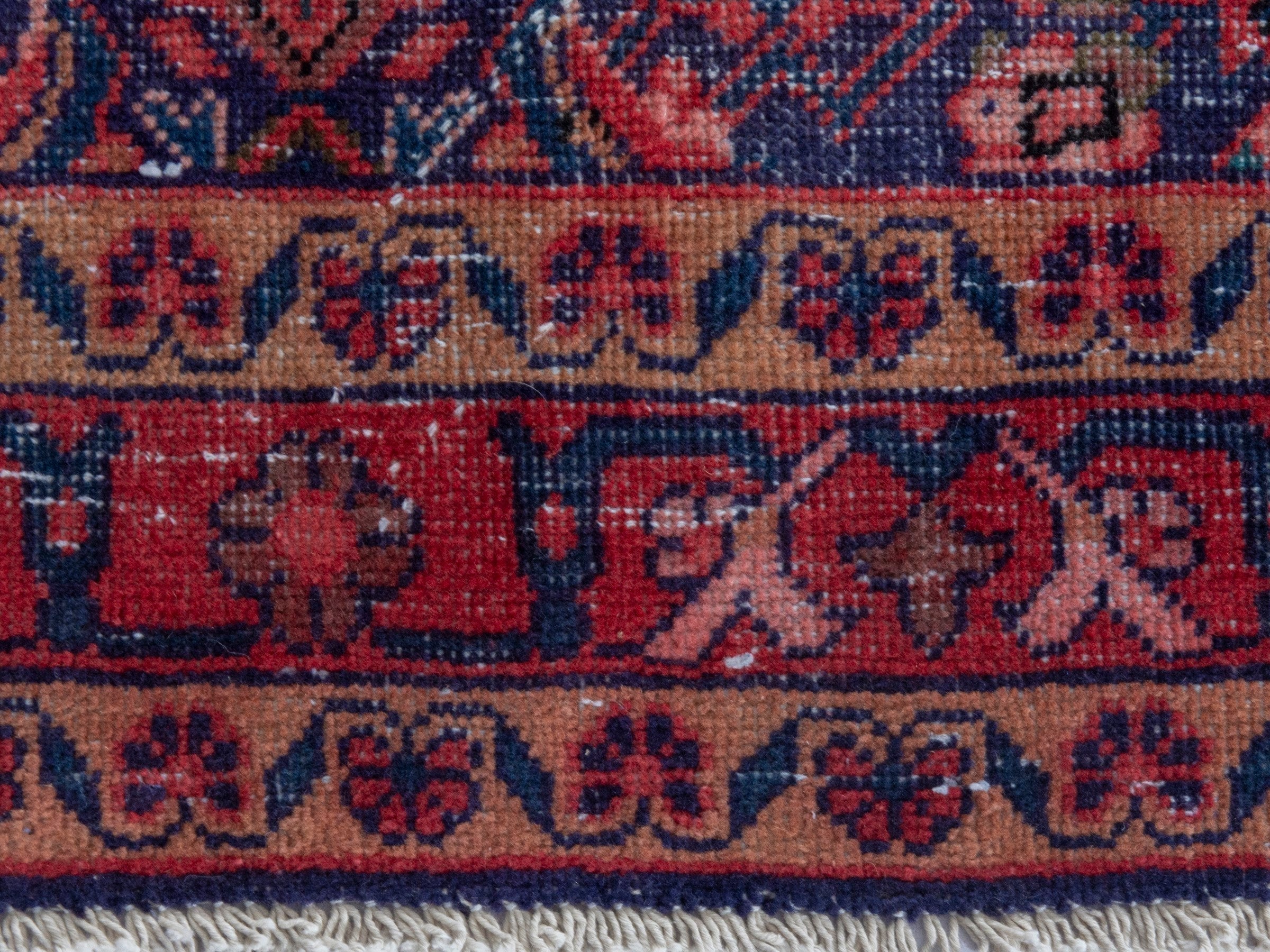 Persian Mahal runner rug in dark blue and rust, view 11 of 19