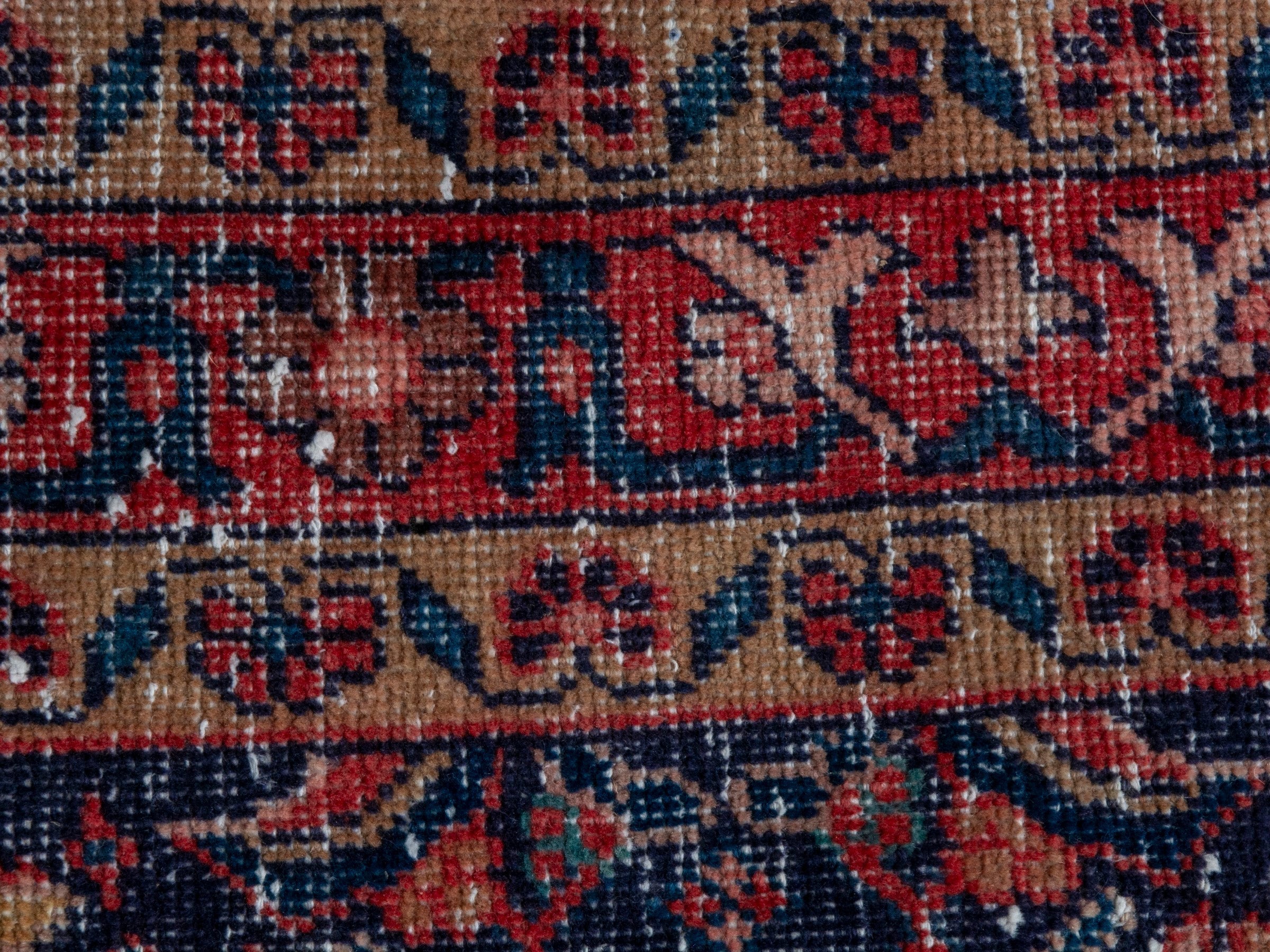 Persian Mahal runner rug in dark blue and rust, view 15 of 19