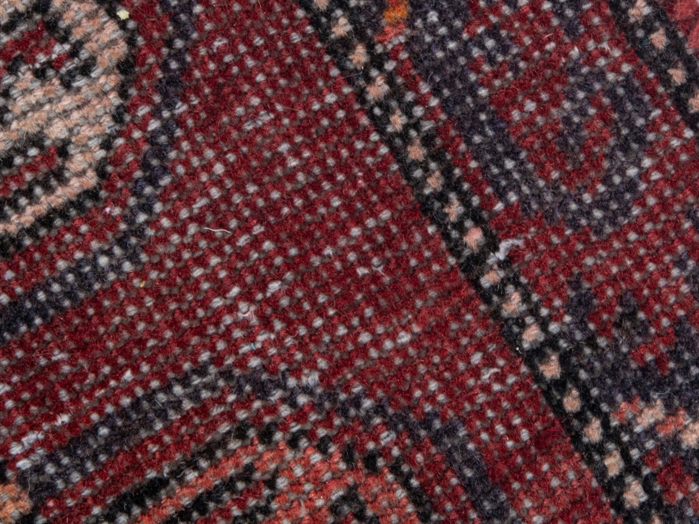 Persian Ferdos runner rug in burgundy and cream, view 9 of 18