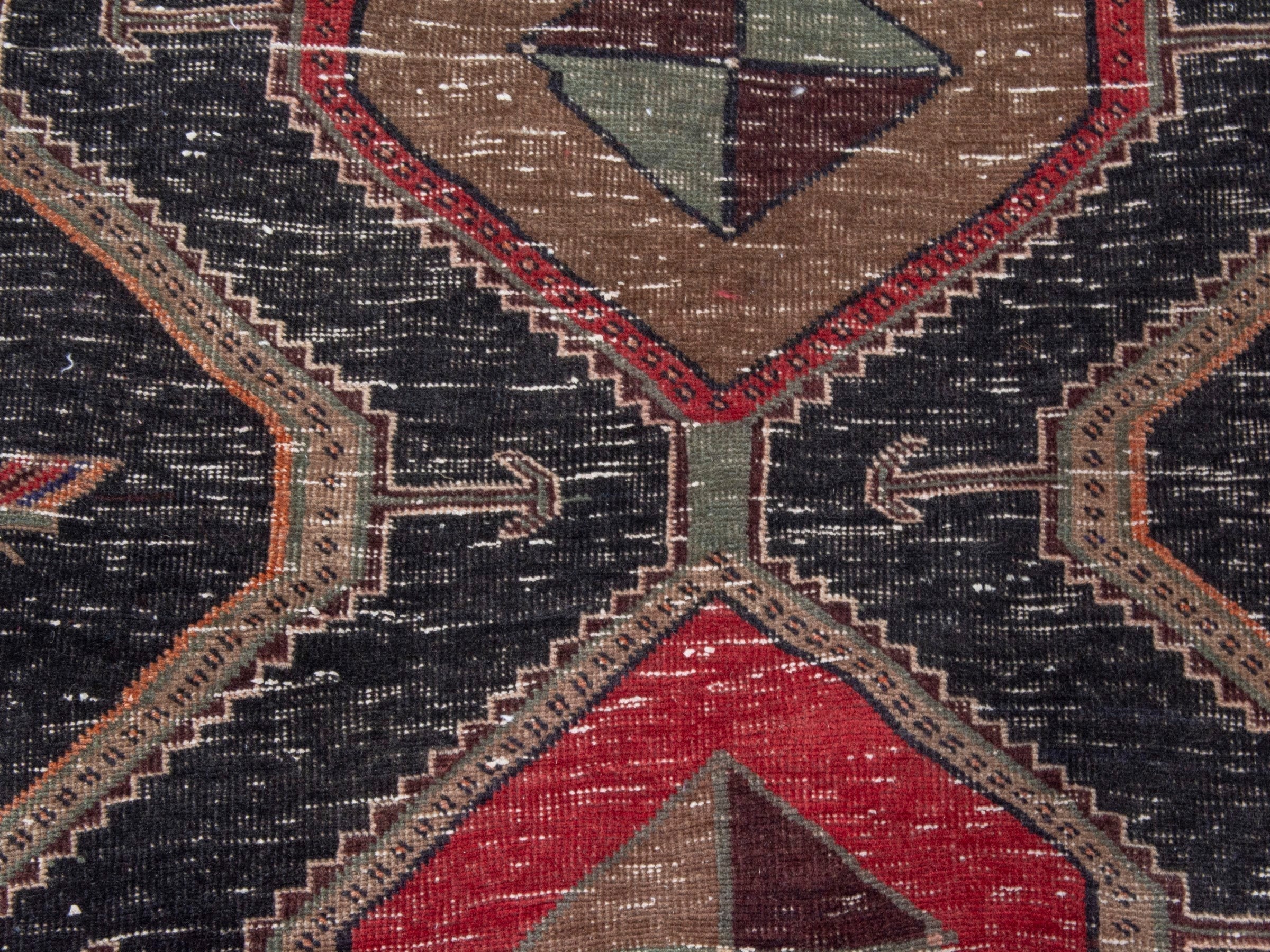 Persian Songhor runner rug in navy and cream, view 13 of 19