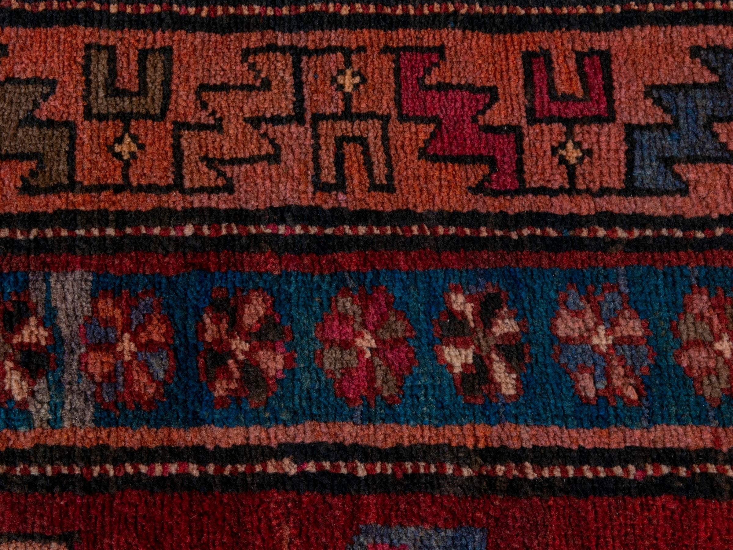 Persian Azerbaijan runner rug in deep red and rust, view 13 of 18