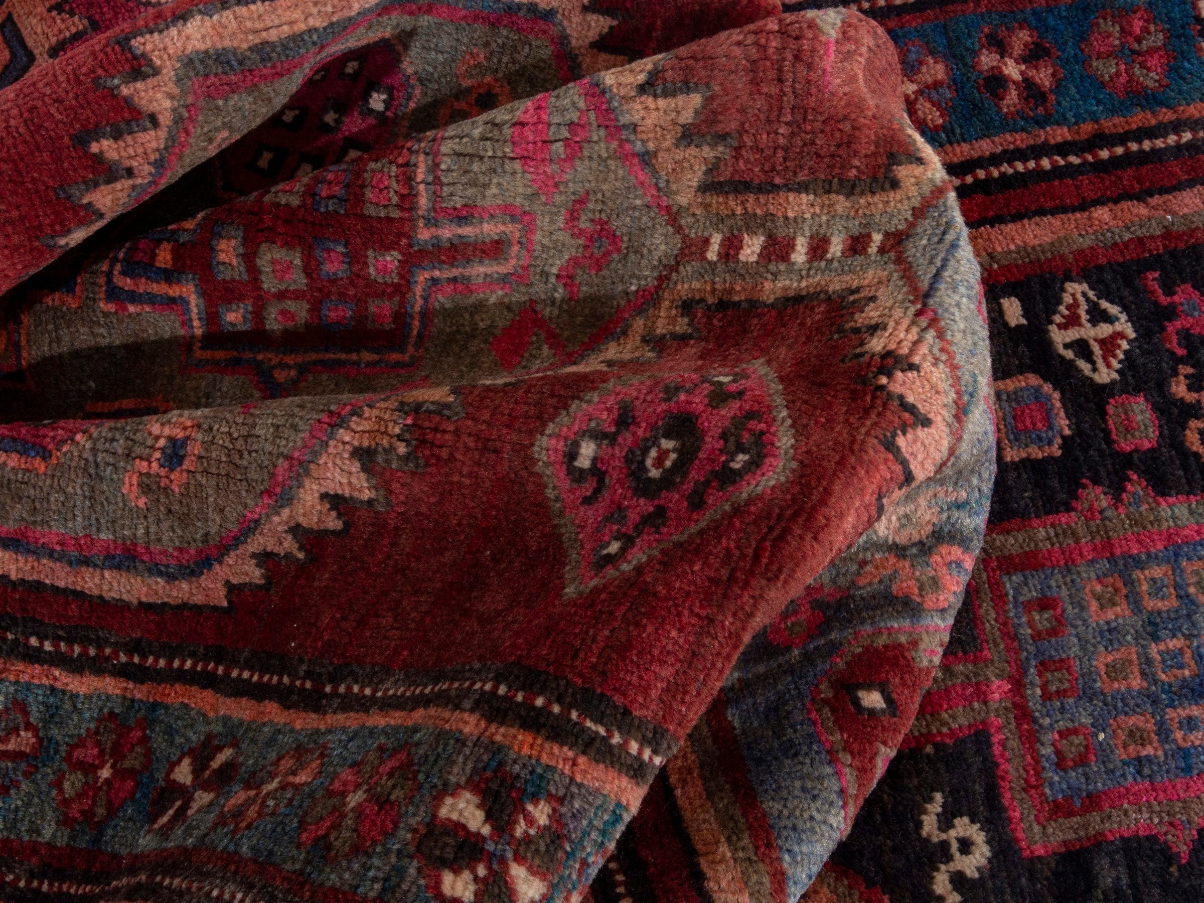 Persian Azerbaijan runner rug in deep red and rust, view 14 of 18