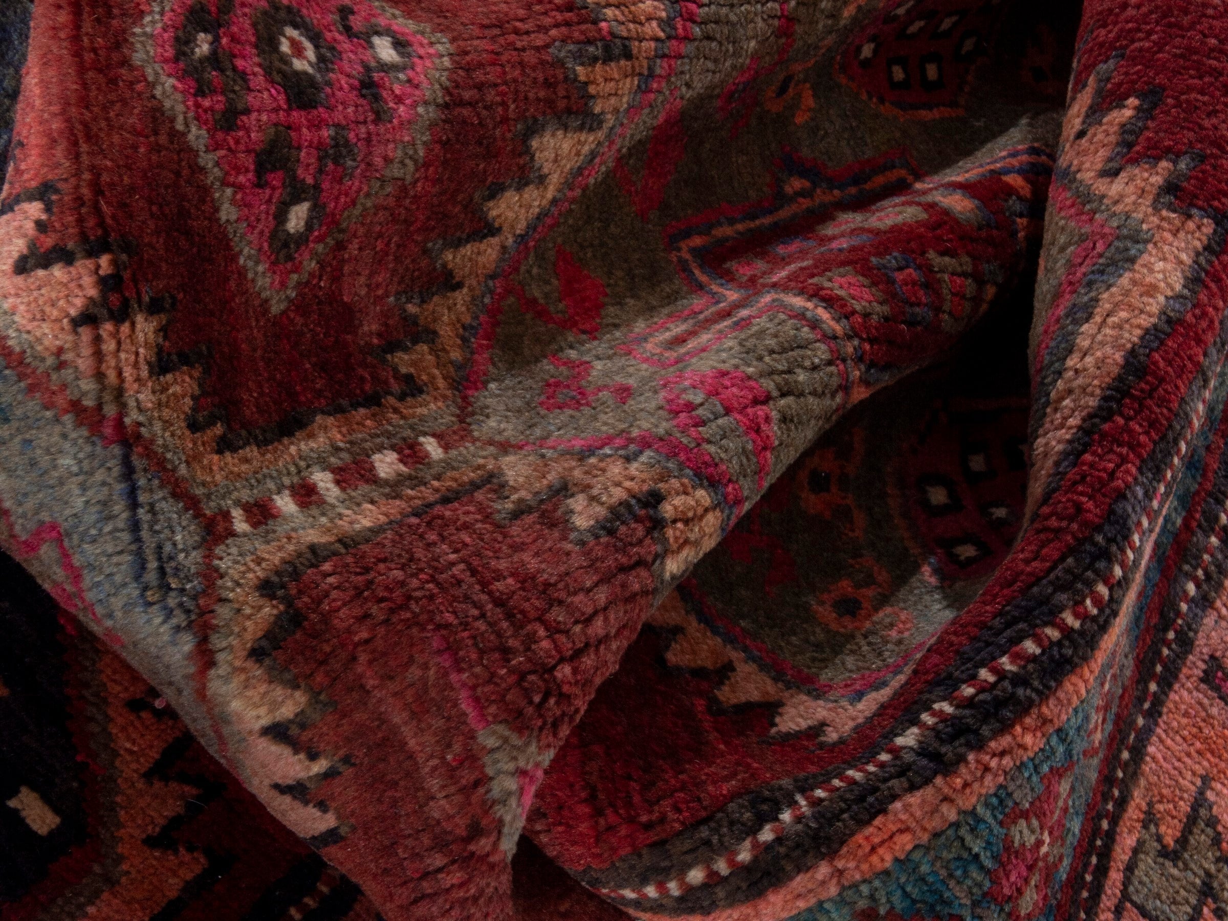 Persian Azerbaijan runner rug in deep red and rust, view 15 of 18