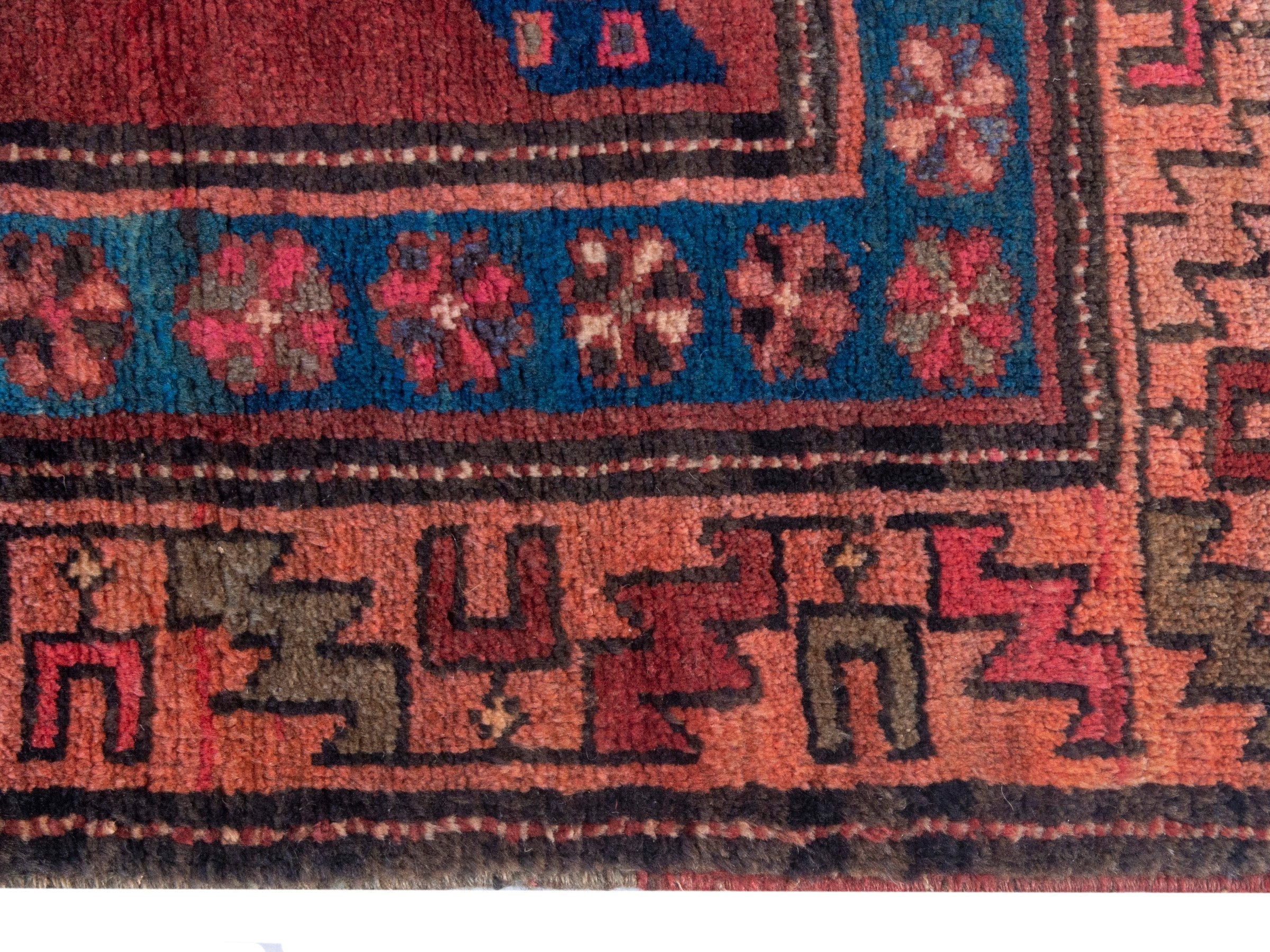 Persian Azerbaijan runner rug in deep red and rust, view 10 of 18