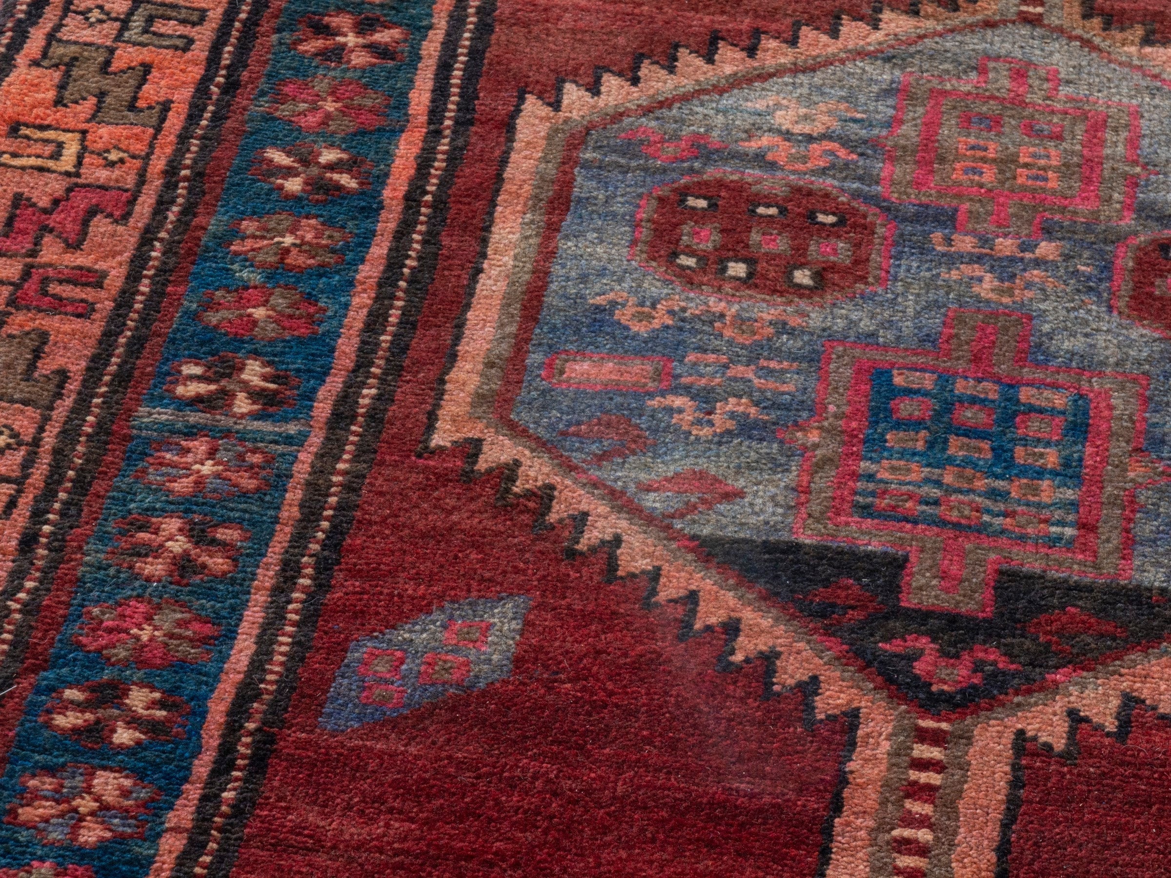 Persian Azerbaijan runner rug in deep red and rust, view 9 of 18