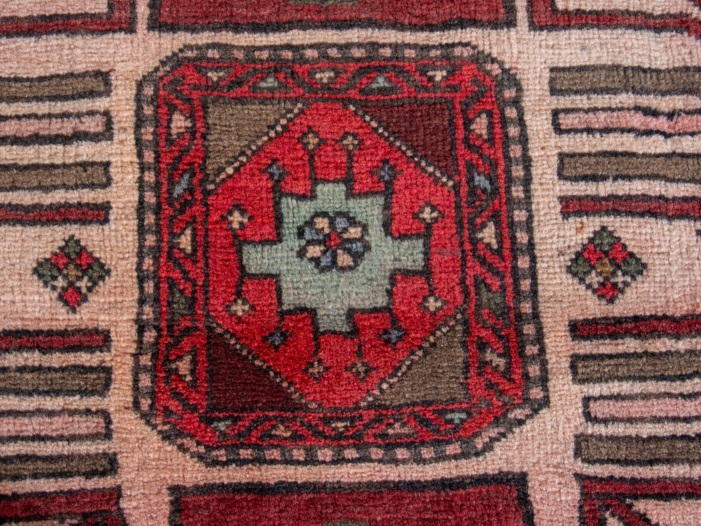 Persian Ardabil runner rug in burgundy and deep red, view 12 of 19