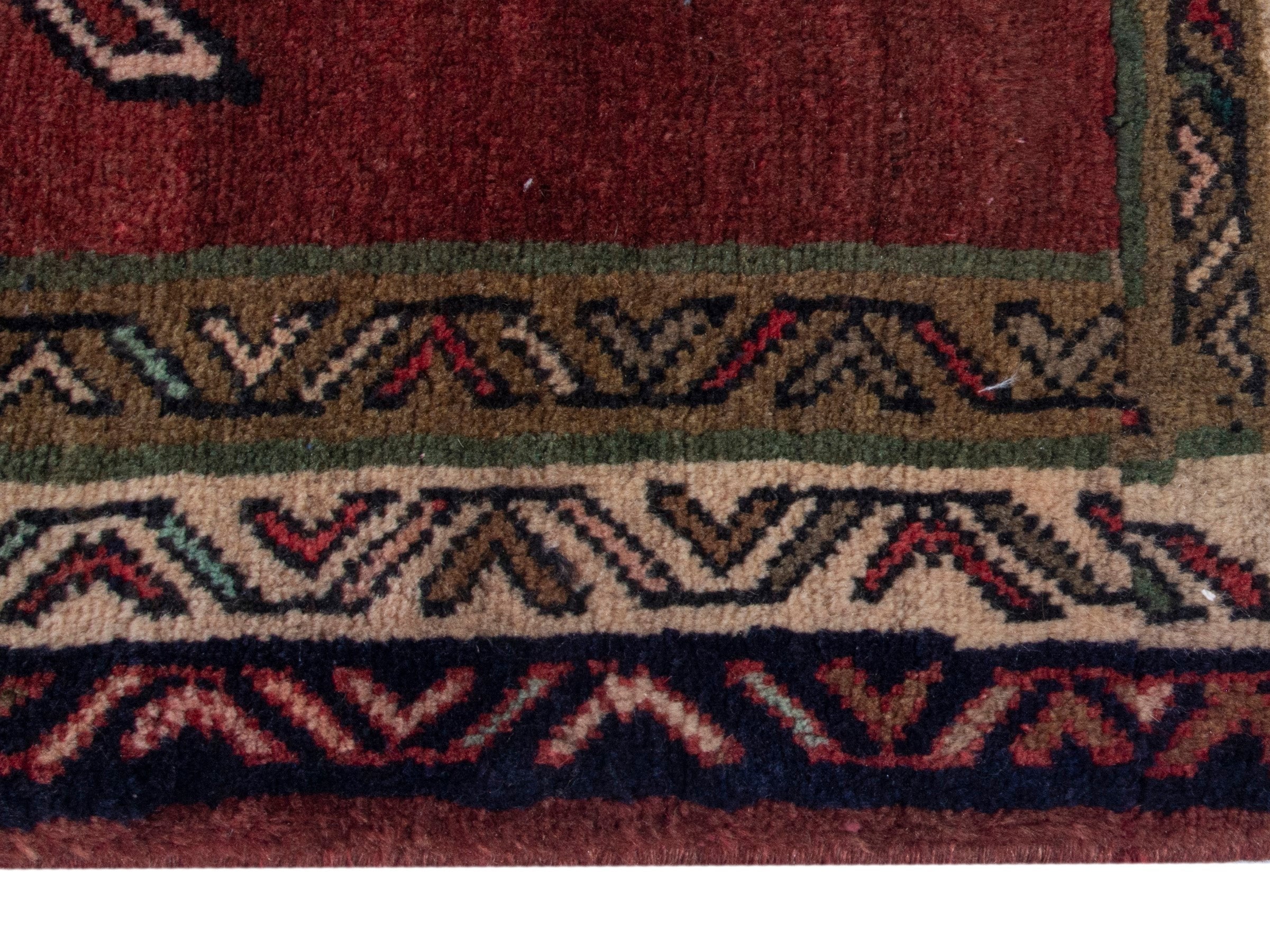 Persian Ardabil runner rug in burgundy and deep red, view 10 of 19