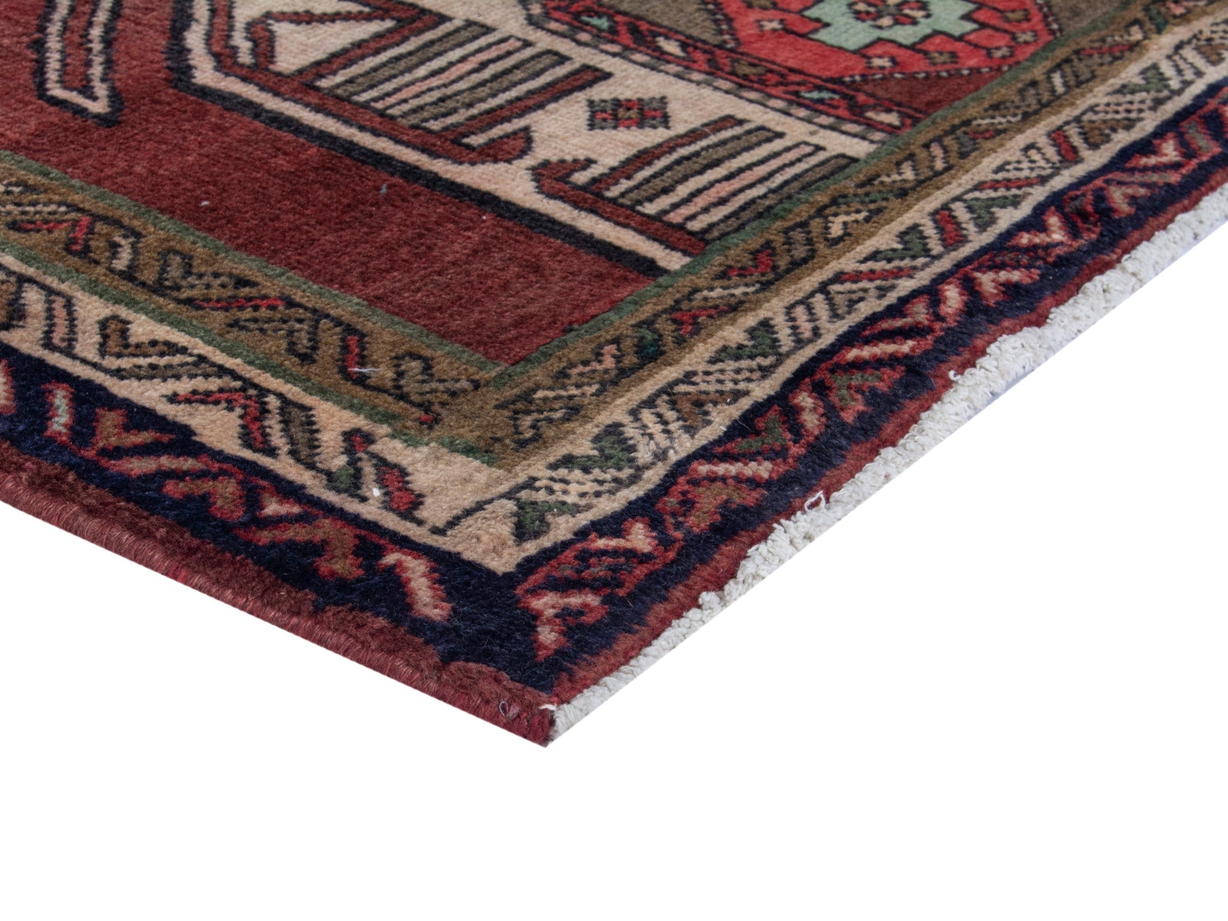 Persian Ardabil runner rug in burgundy and deep red, view 5 of 19