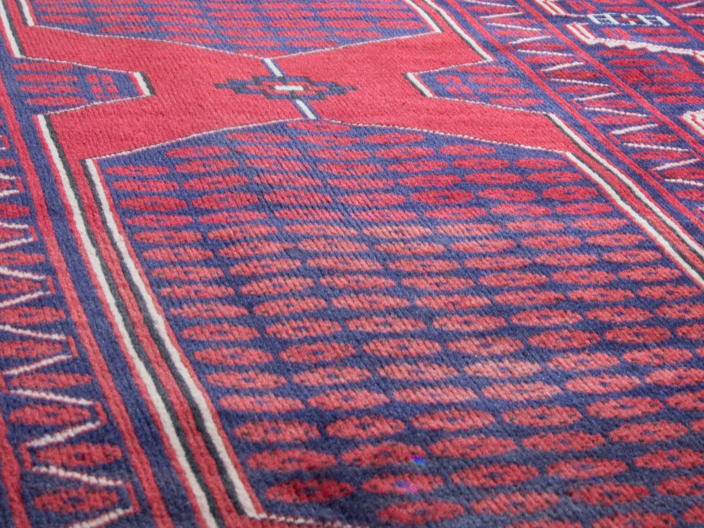 Persian Azerbaijan runner rug in navy and deep red, view 8 of 18